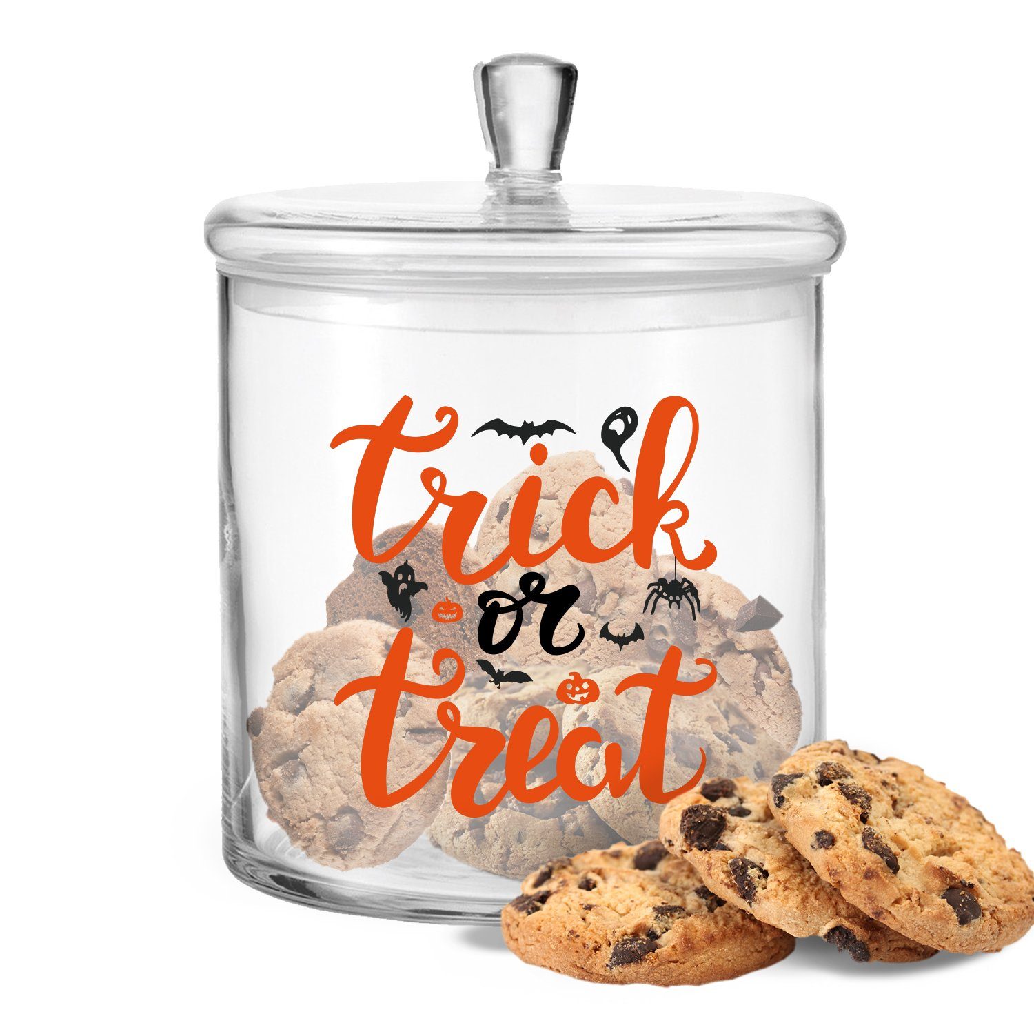 GRAVURZEILE Keksdose mit UV-Druck - Halloween Trick or Treat Design, Glas, (Kein Set)