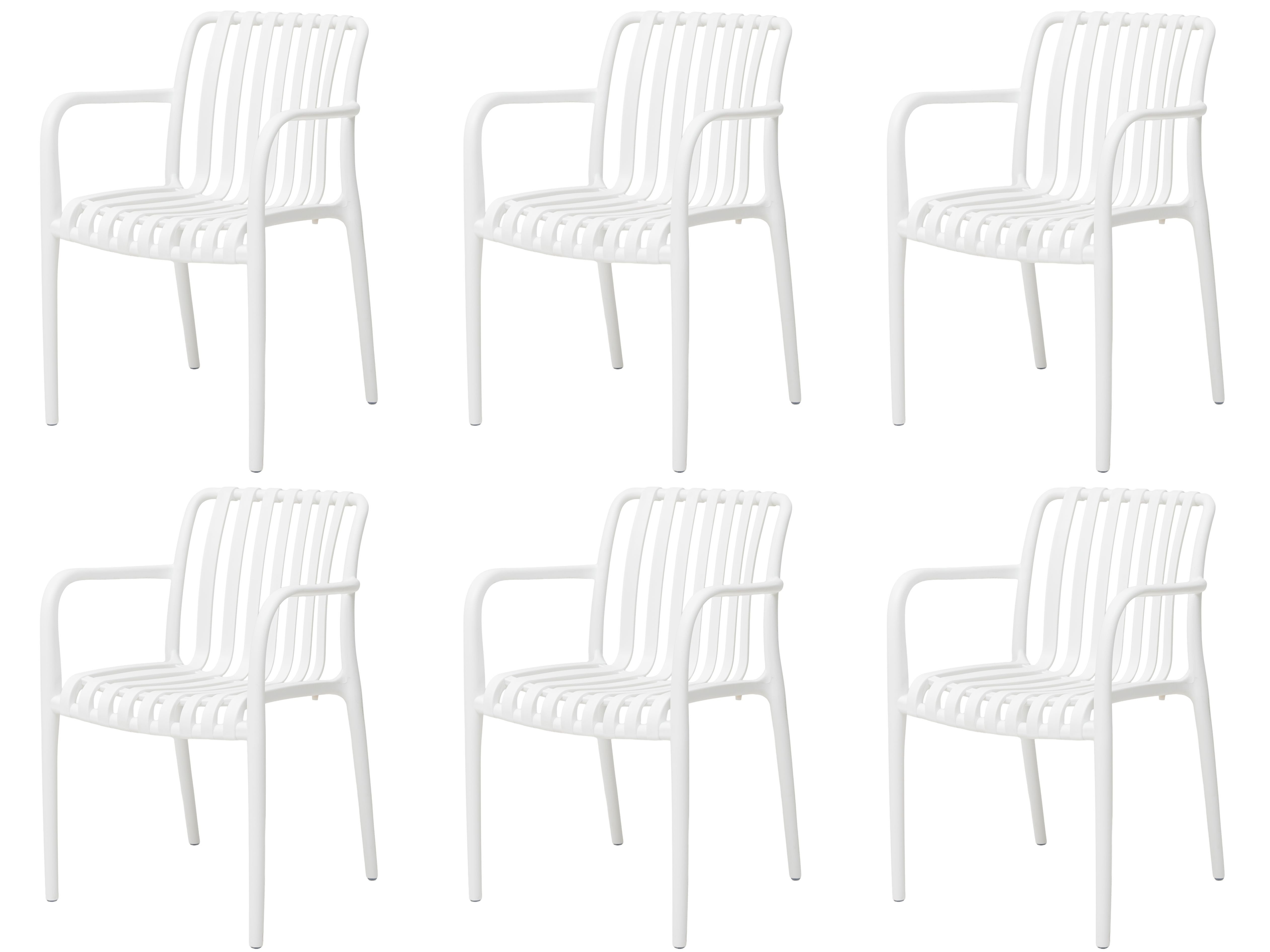 Gardissimo Gartenstuhl 6 er Set Kunststoff Stapelstuhl Lido (Spar-Set, 6 St), stapelbar / wetterfest / pflegeleicht / stabil