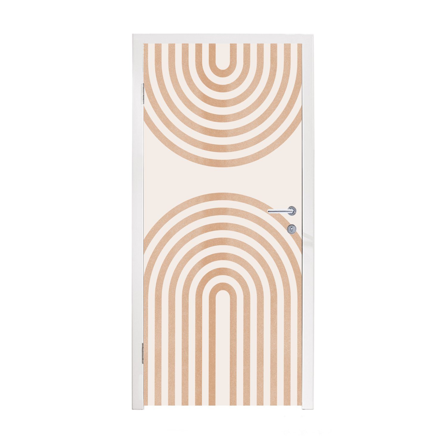 MuchoWow Türtapete Abstrakt - Kunst - Regenbogen - Braun - Weiß, Matt, bedruckt, (1 St), Fototapete für Tür, Türaufkleber, 75x205 cm