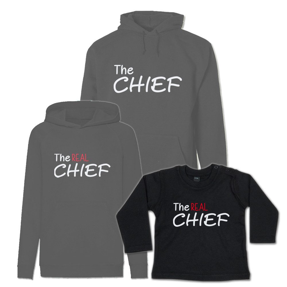 G-graphics Kapuzenpullover The Chief & The REAL Chief (Familienset, Einzelteile zum selbst zusammenstellen) Kinder & Erwachsenen-Hoodie & Baby Sweater