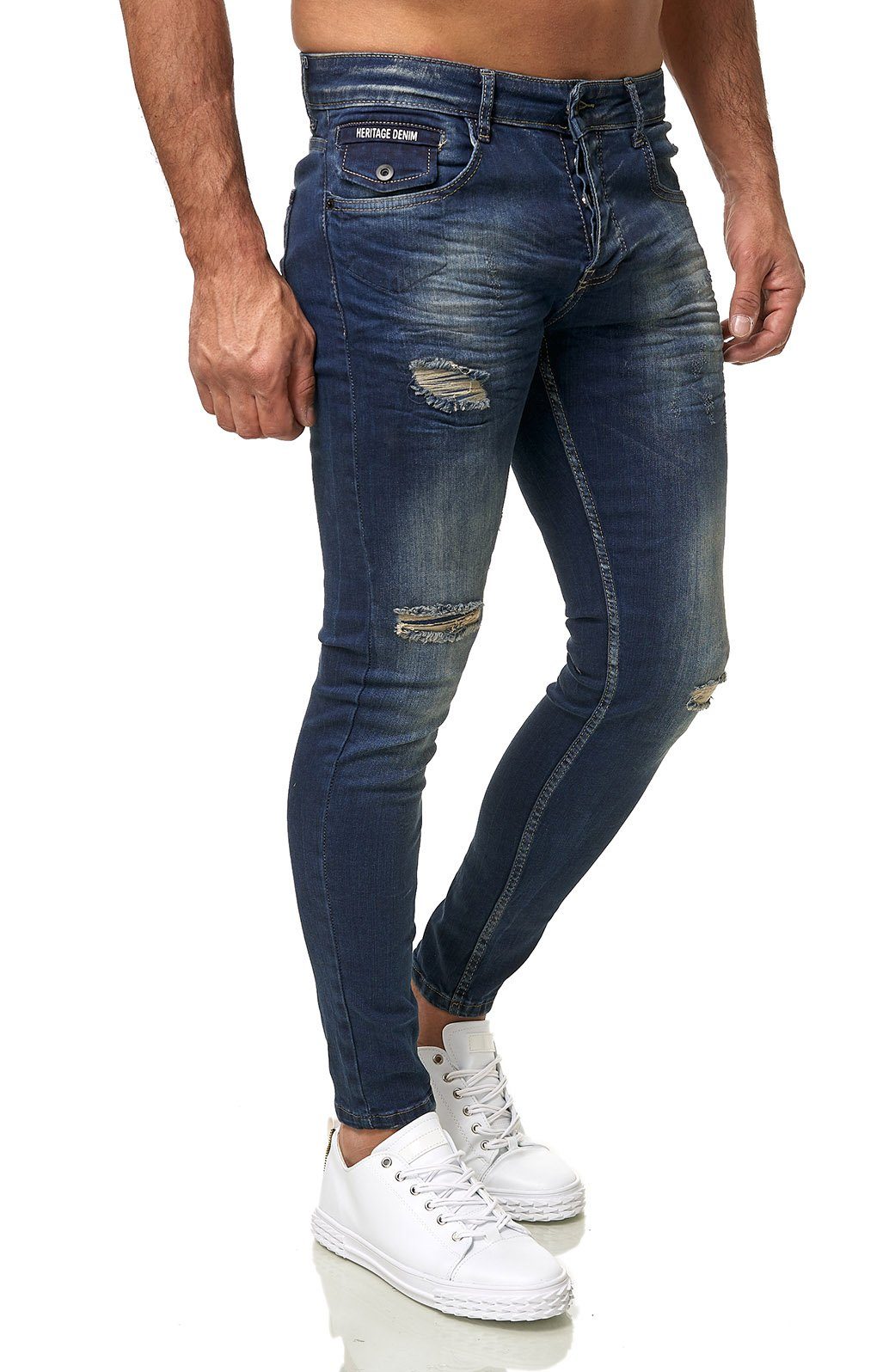 Denim House Skinny-fit-Jeans Lässige DENIM Skinny Destroyed Jeans HOUSE