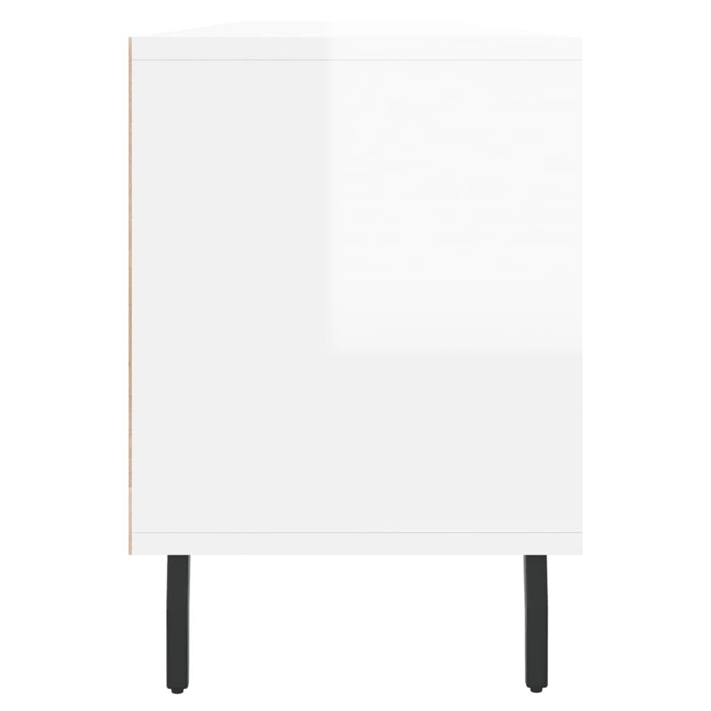 furnicato Hochglanz-Weiß TV-Schrank Holzwerkstoff 150x30x44,5 cm