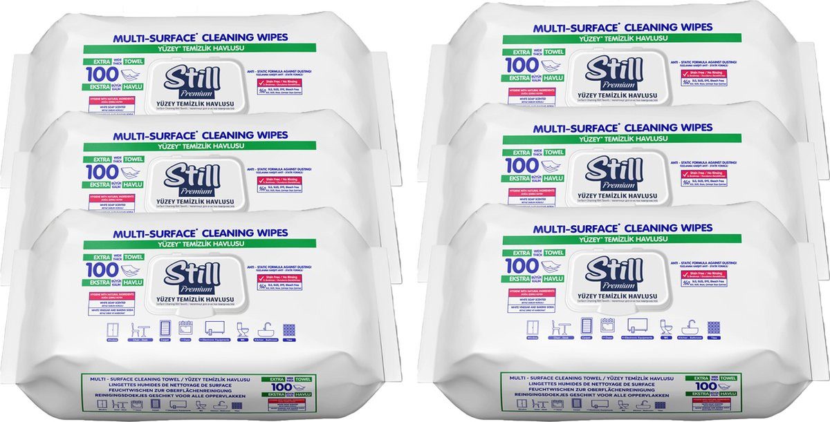 Luxury Bites Oberflächenreinigungstücher Easy Clean Feuchttuch Салфетки для чистки (6-tlg., Rückstandsfreie Natürliche Formel, Hypoallergen & Vegan)