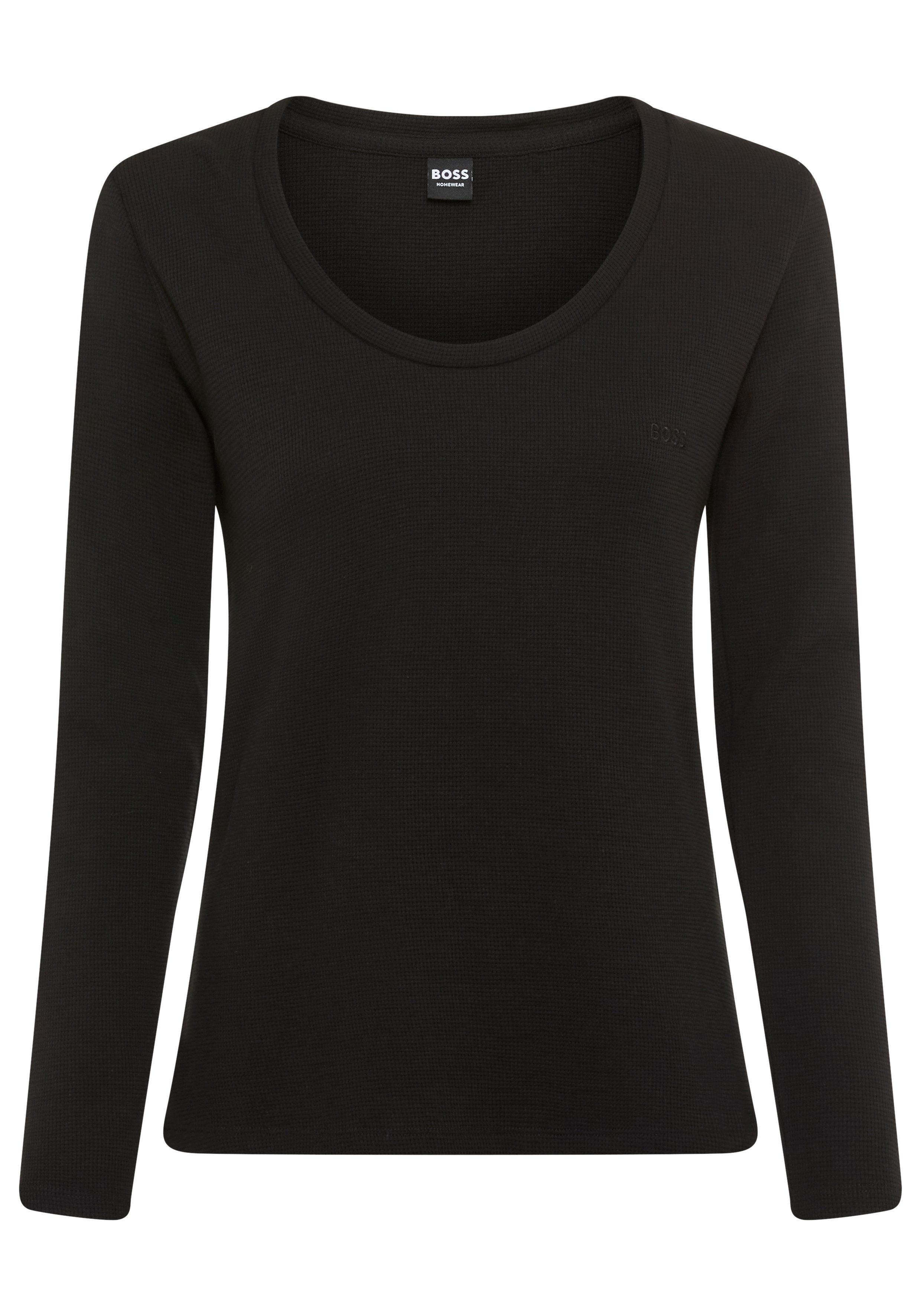 BOSS Langarmshirt Waffle Schlaf-Top, Waffelstruktur, aus Baumwollmix günstig online kaufen