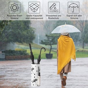 Woltu Schirmständer, Schirmständer Regenschirmständer mit Wasserauffangschale