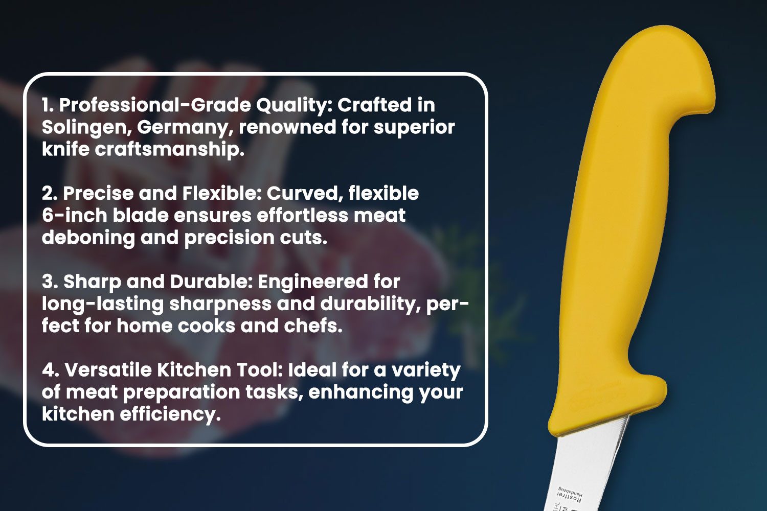 SMI Ausbeinmesser 2-tlg - 6 Zoll Ausbeinmesser Solingen Metzgermesser Fleischmesser