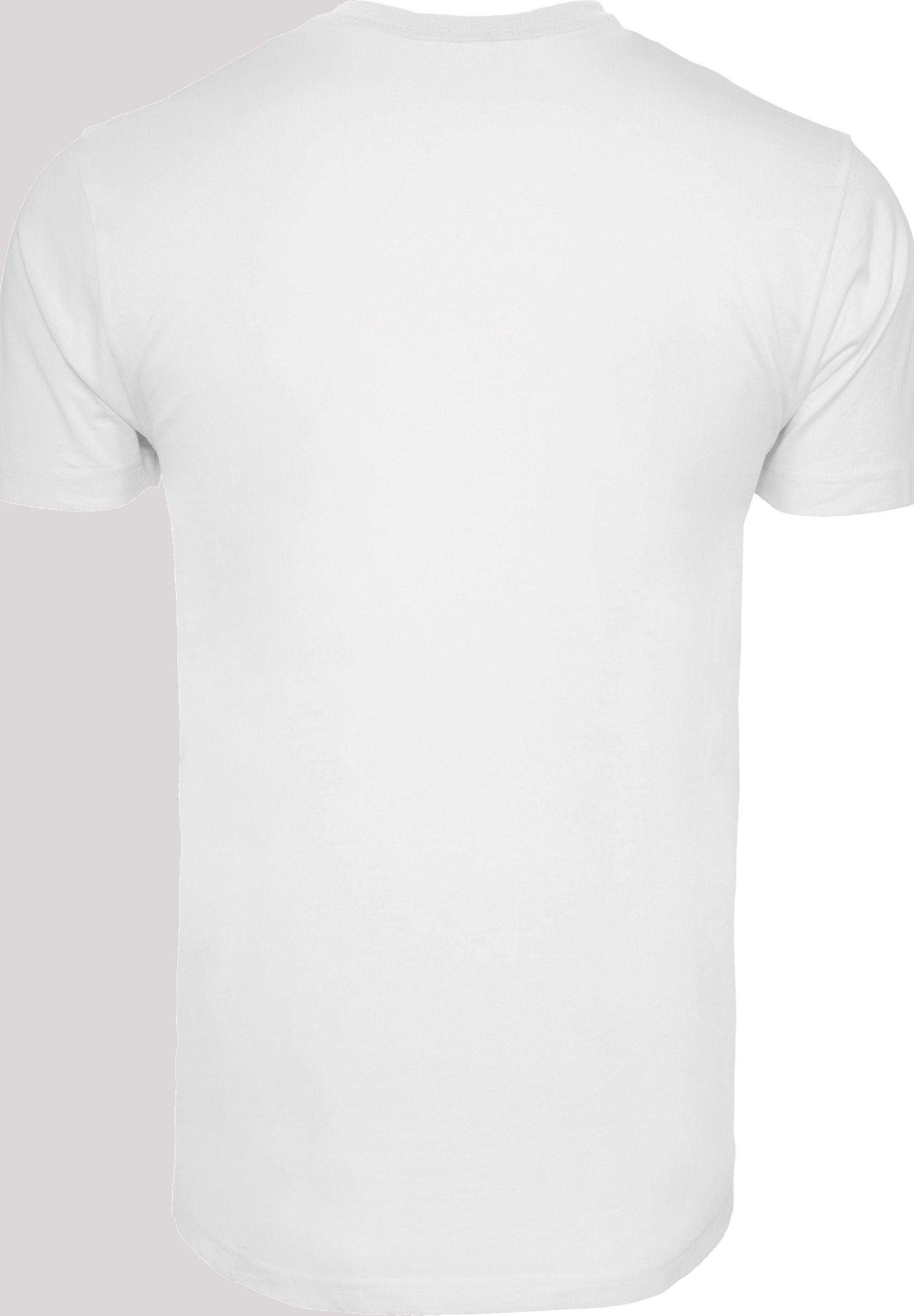 F4NT4STIC Kurzarmshirt Herren Star Round T-Shirt Logo Neck with Wars Minimalist (1-tlg) -WHT