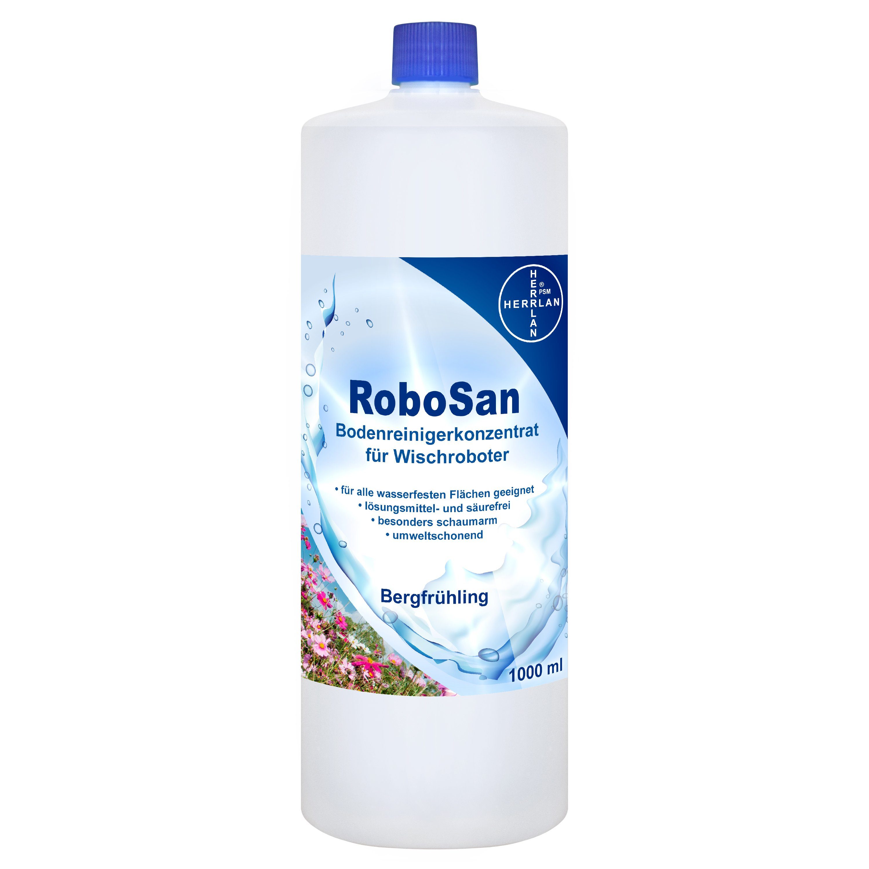 HERRLAN Wischroboter Bodenreiniger - Konzentrat Fussbodenreiniger (1000 ml RoboSan mit Bergfrühling-Duft)