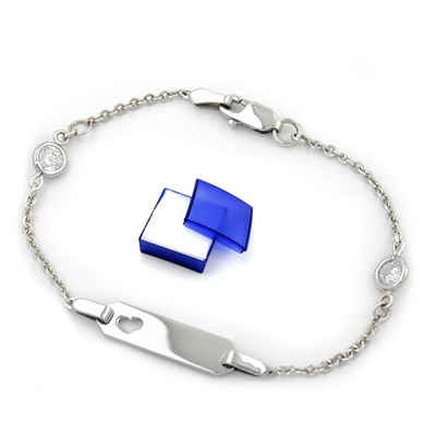 unbespielt Gliederarmband Armband Schildband 1,7 mm Ankerkette 925 Silber 15 cm kl. Schmuckbox, Silberschmuck für Kinder
