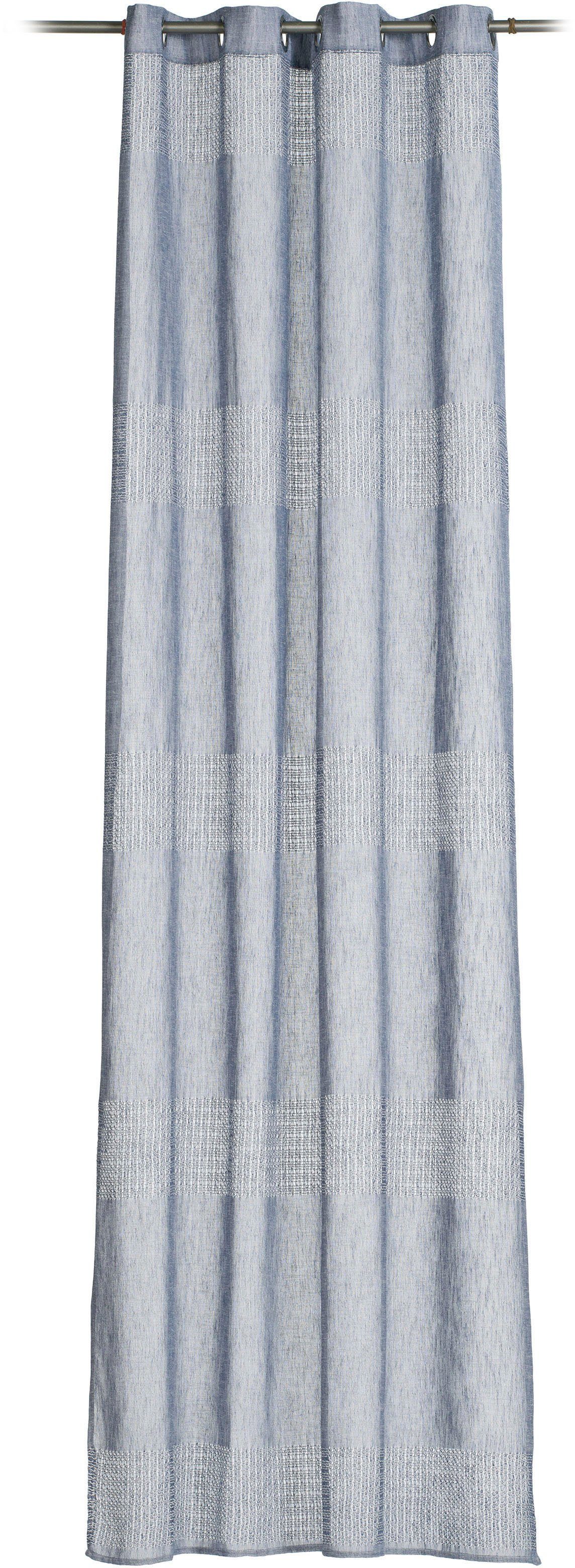 Vorhang Marrakesch - Ösenschal, Gözze, Ösen (1 St), transparent, HxB: 245x140, transparentes Gewebe inkl. Querstreifen blau