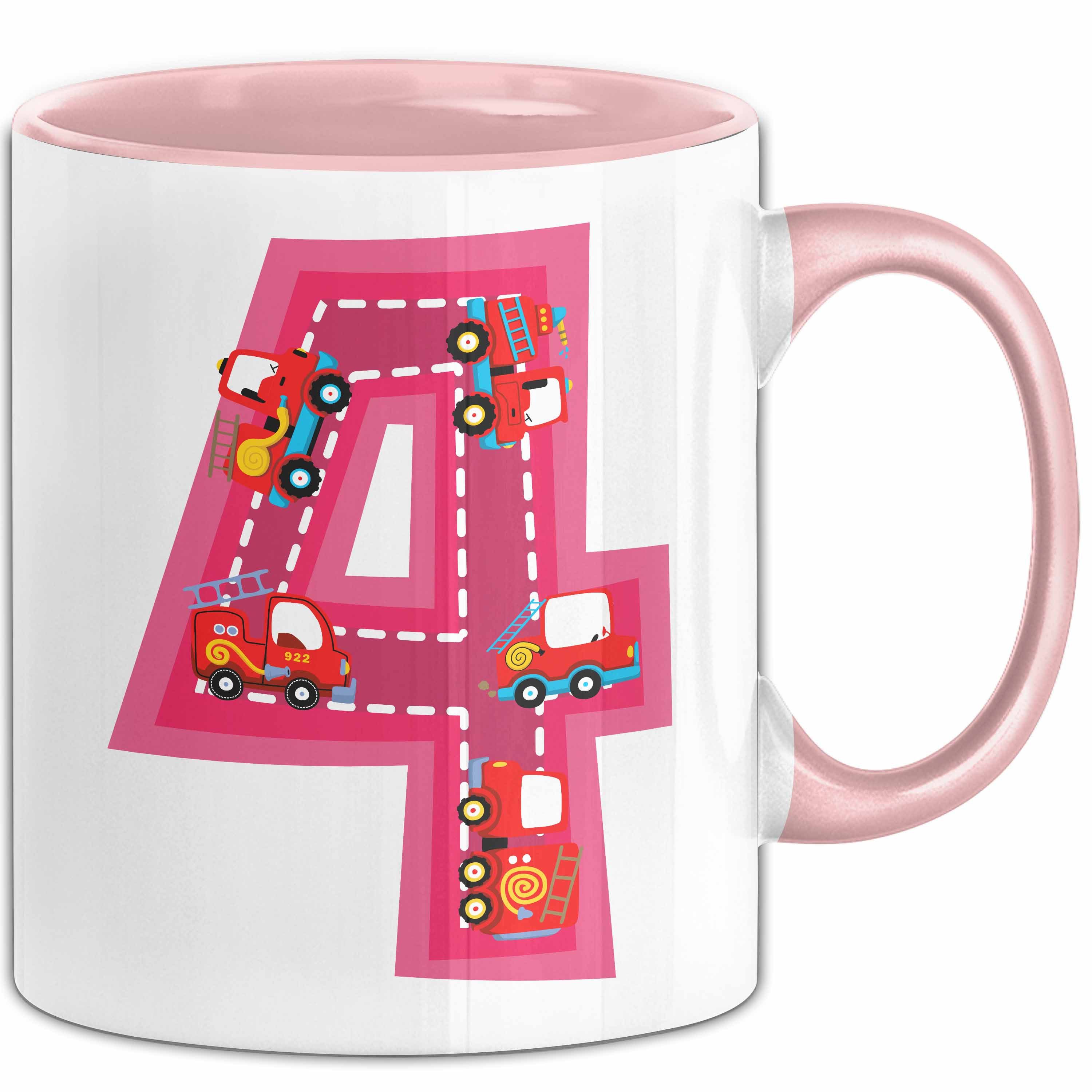 Trendation Tasse 4. Geburtstag Tasse Geschenk Mädchen Jungs 4Er Geburstagsgeschenk Bech, Keramik