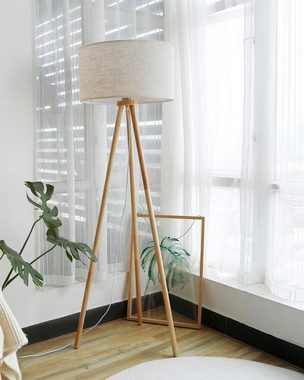Tomons Stehlampe Stativ aus Holz für das Wohnzimmer, Schlafzimmer