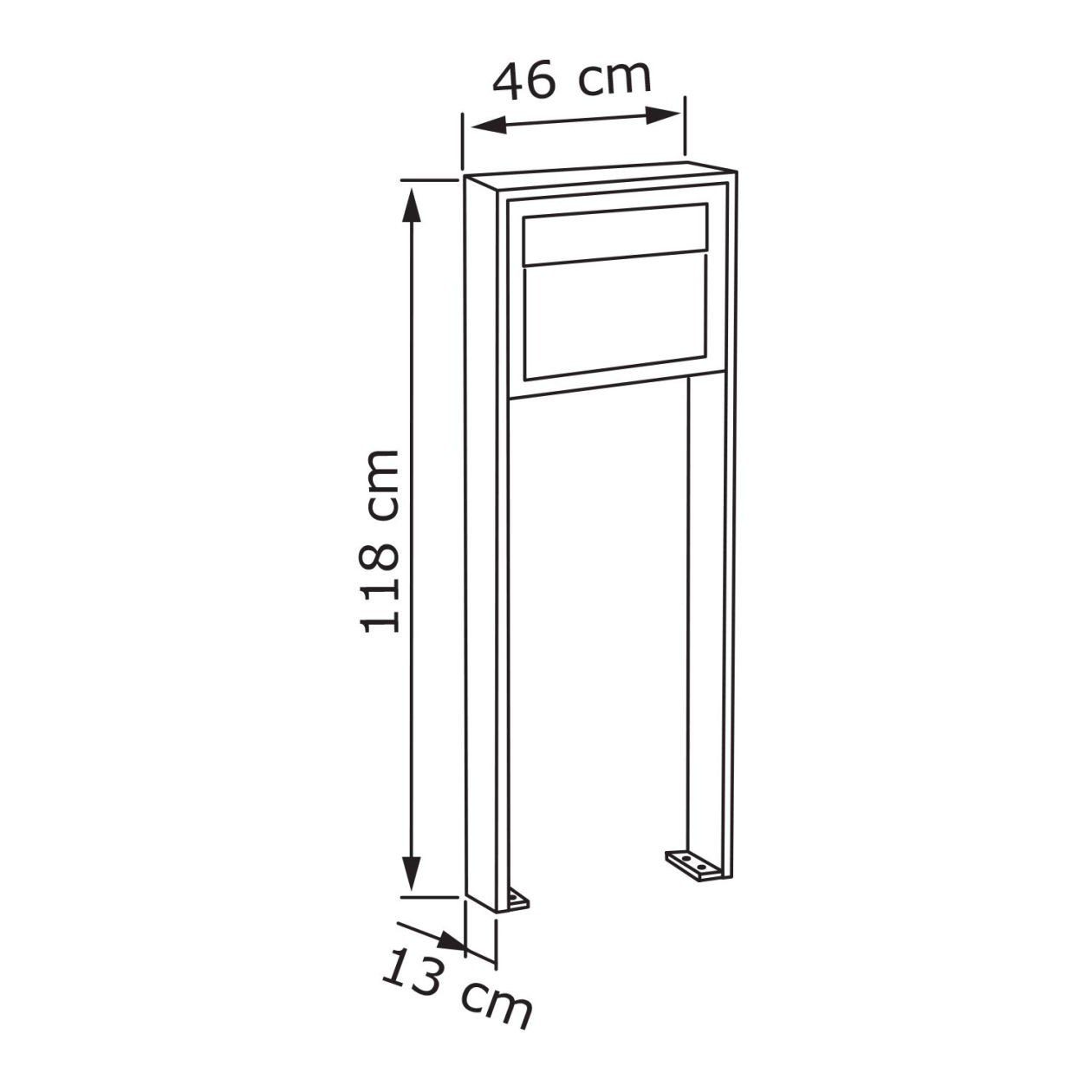 Bravios Briefkasten Standbriefkasten Elegance Schwarz