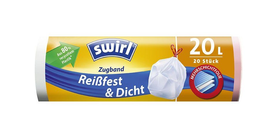 Swirl Müllsackständer Swirl® Zugband-Müllbeutel 20 L Reißfest & Dicht