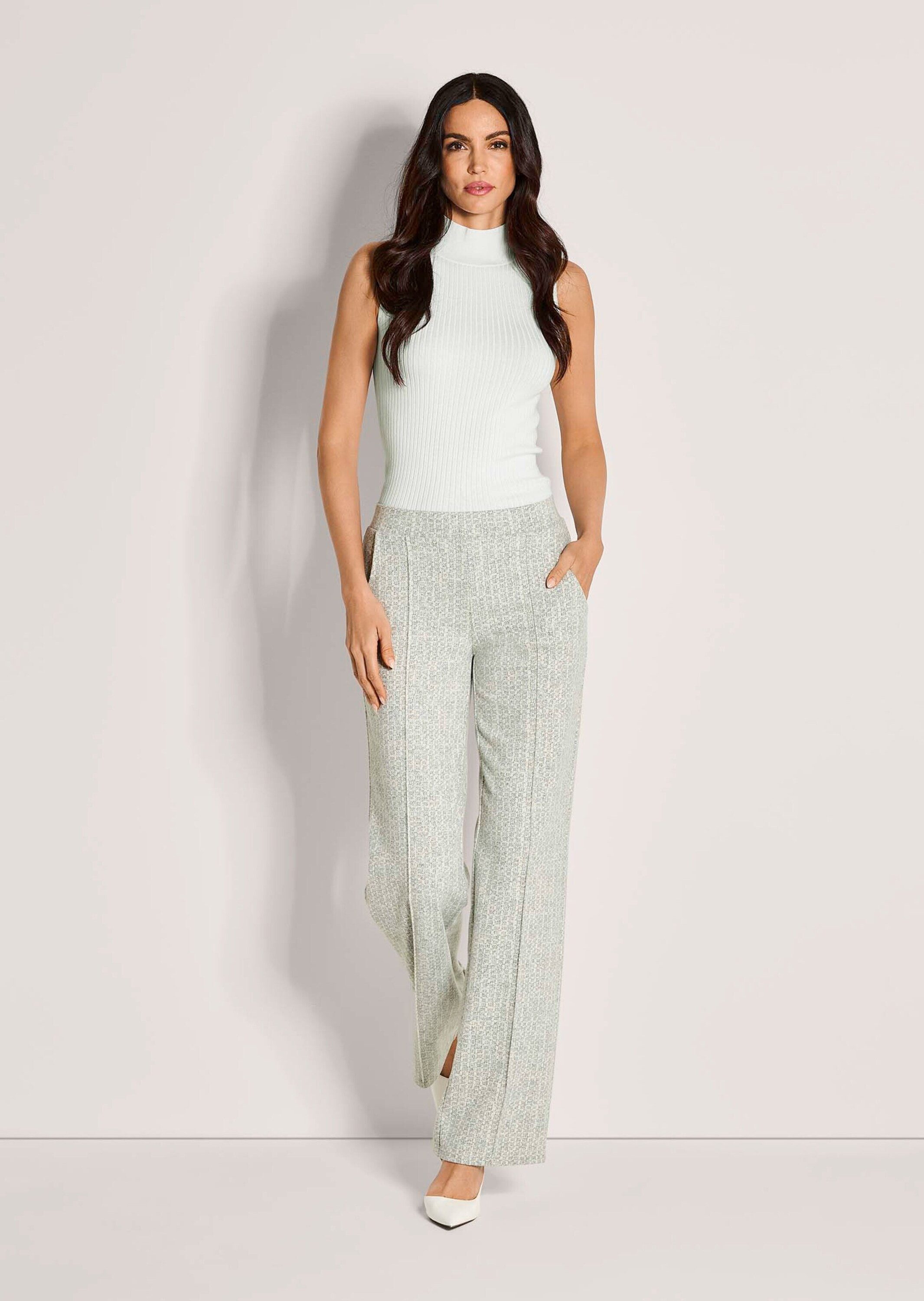 MADELEINE Schlupfhose Weite Bügelfaltenhose mit Allover-Muster Businesshose günstig online kaufen