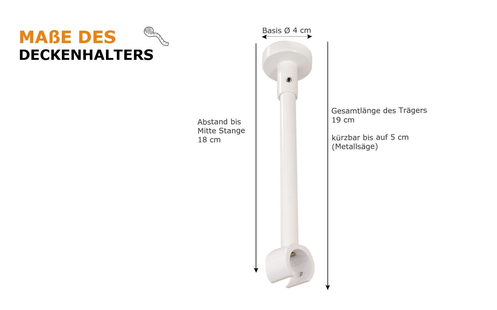 iso-design Gardinenstangenhalter Deckenträger für 20 mm günstig online kaufen