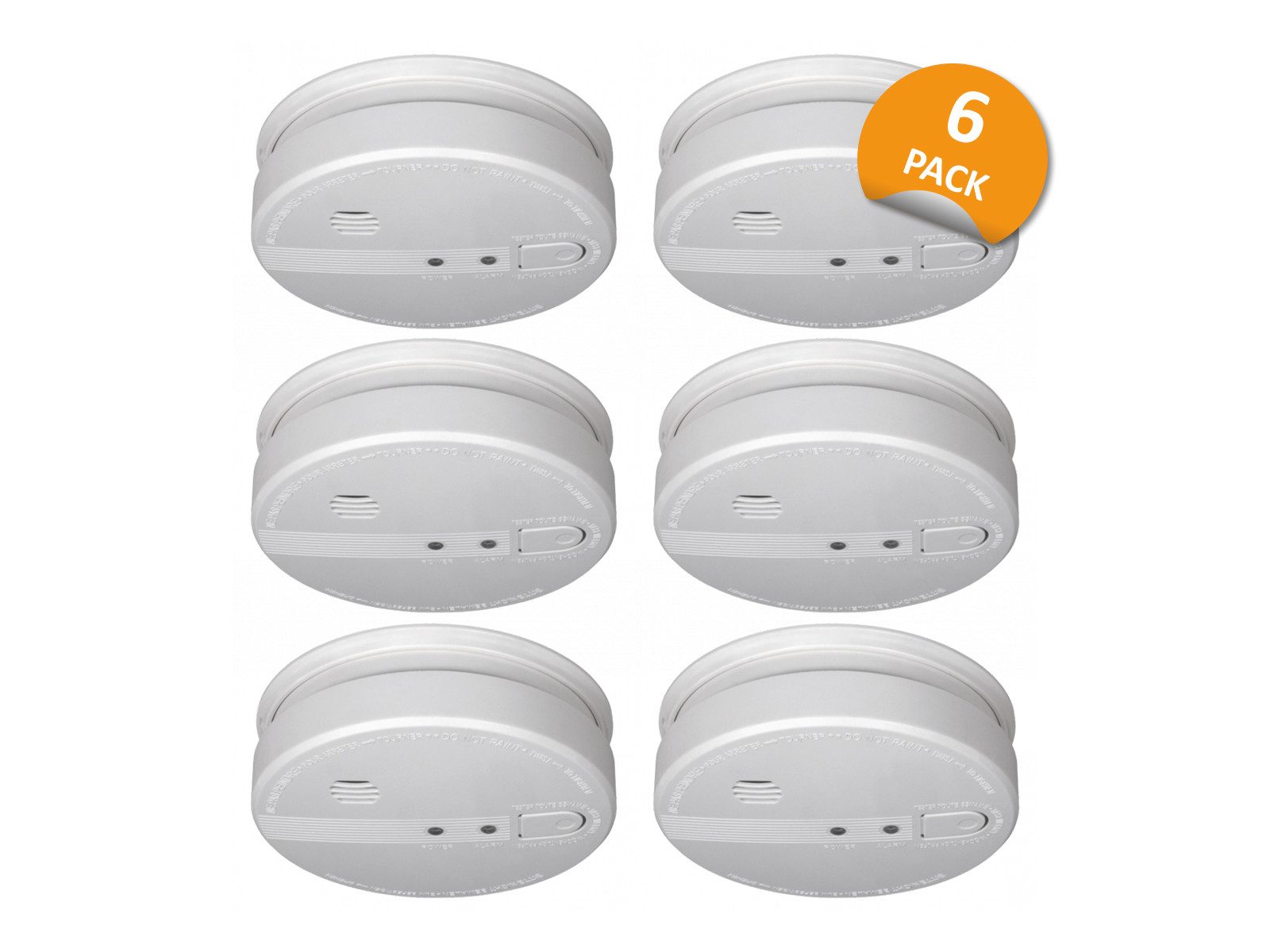 Elro Rauchmelder (6er Set Optischer Brandmelder 230V mit 5 Jahres Batterie vernetzbar)