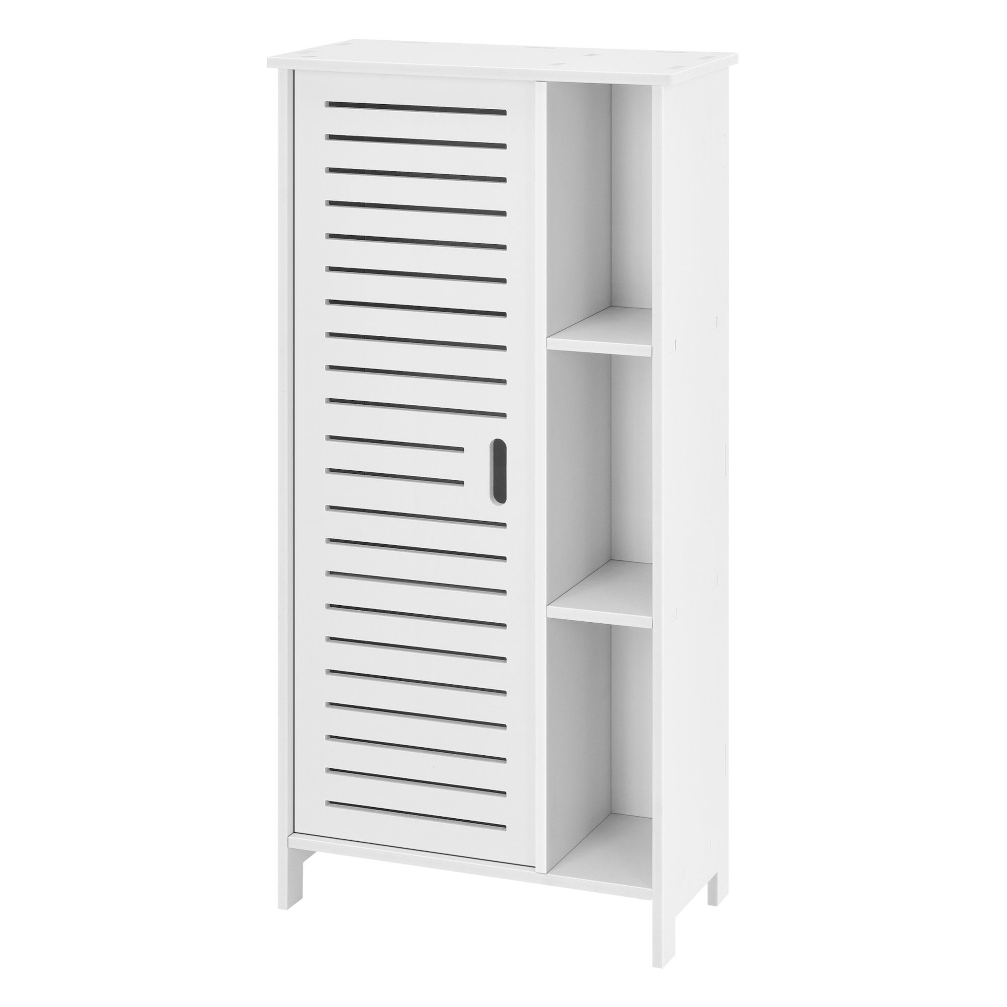 en.casa Midischrank weiß 96x48x24cm Badkommode Ablagen mit »Vansbro« Badezimmerschrank