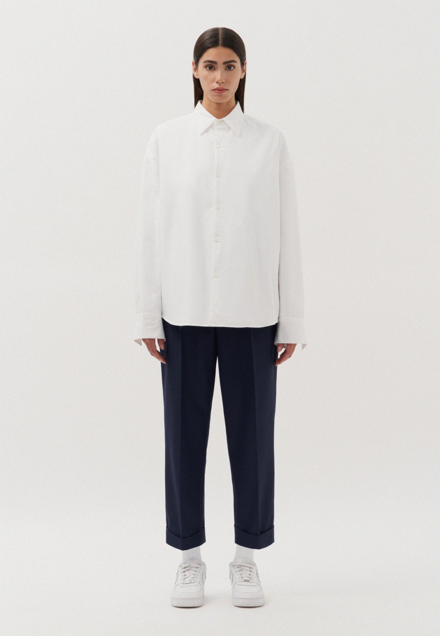 studio seidensticker Businesshemd Studio Oversized Langarm Kentkragen Uni