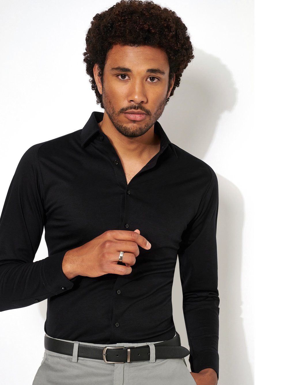 DESOTO Langarmhemd Casual Kent 1/1 Mit Rundhalsausschnitt günstig online kaufen