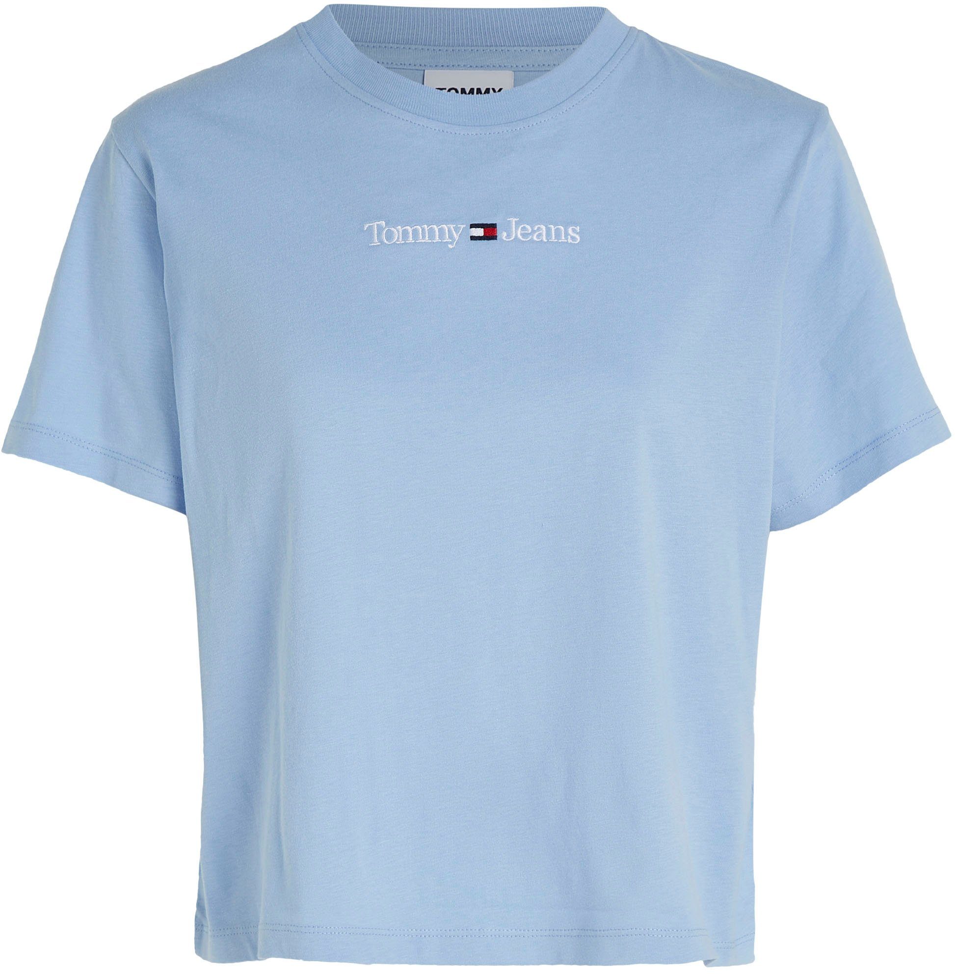 Tommy Jeans Kurzarmshirt Linear mit Jeans Logoschriftzug Pearly-Blue TEE SERIF CLS LINEAR Tommy TJW