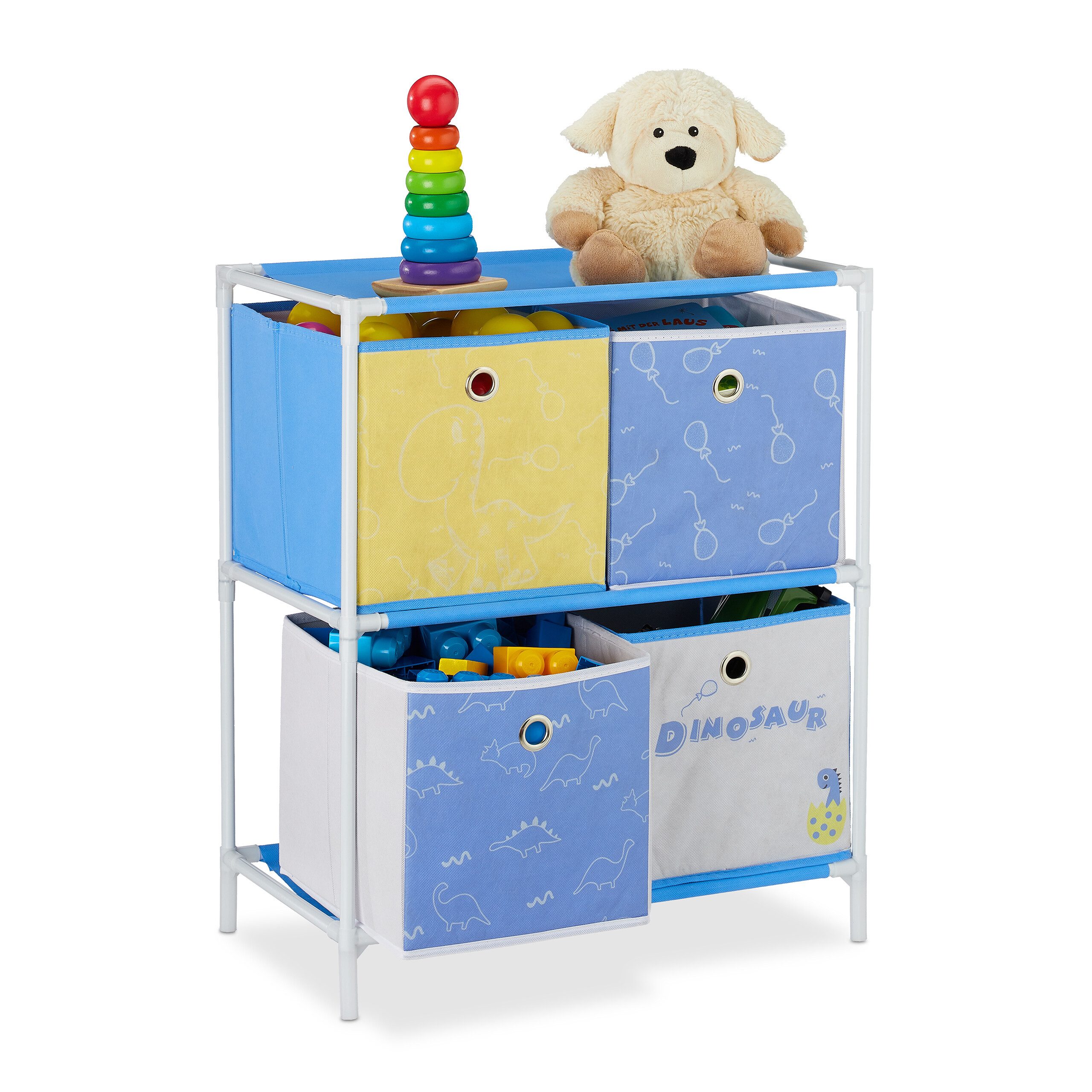 relaxdays Kinderregal Dino mit Boxe, 4 günstig online kaufen
