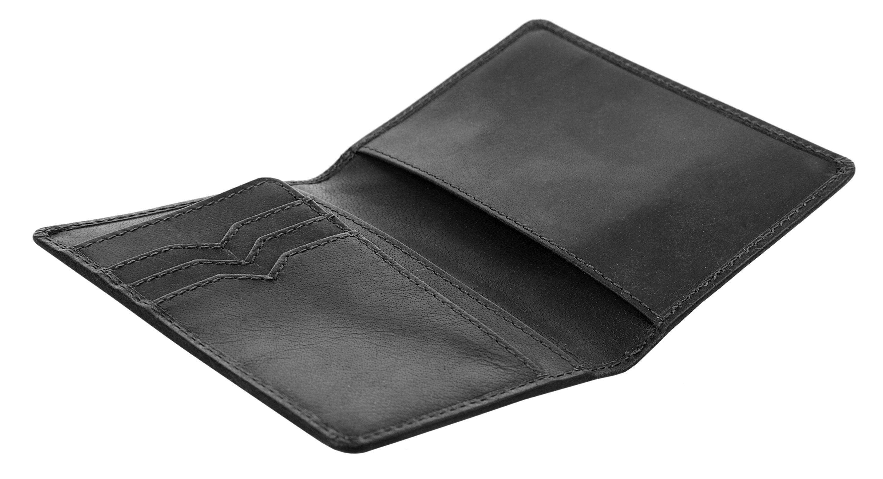 Leder X-Zone Brieftasche, echt schwarz