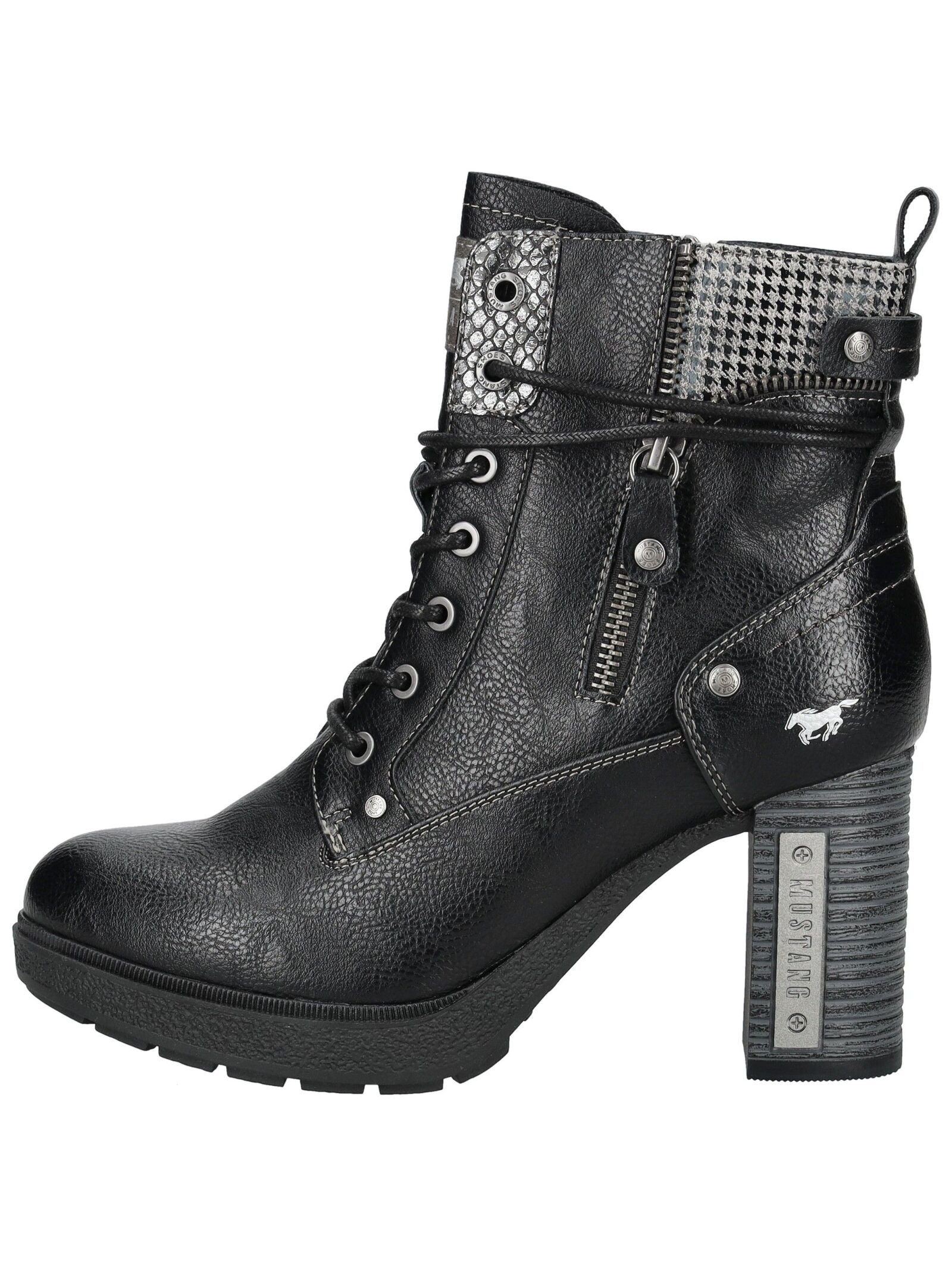 MUSTANG Stiefelette Lederimitat/Textil . High-Heel-Stiefelette günstig online kaufen