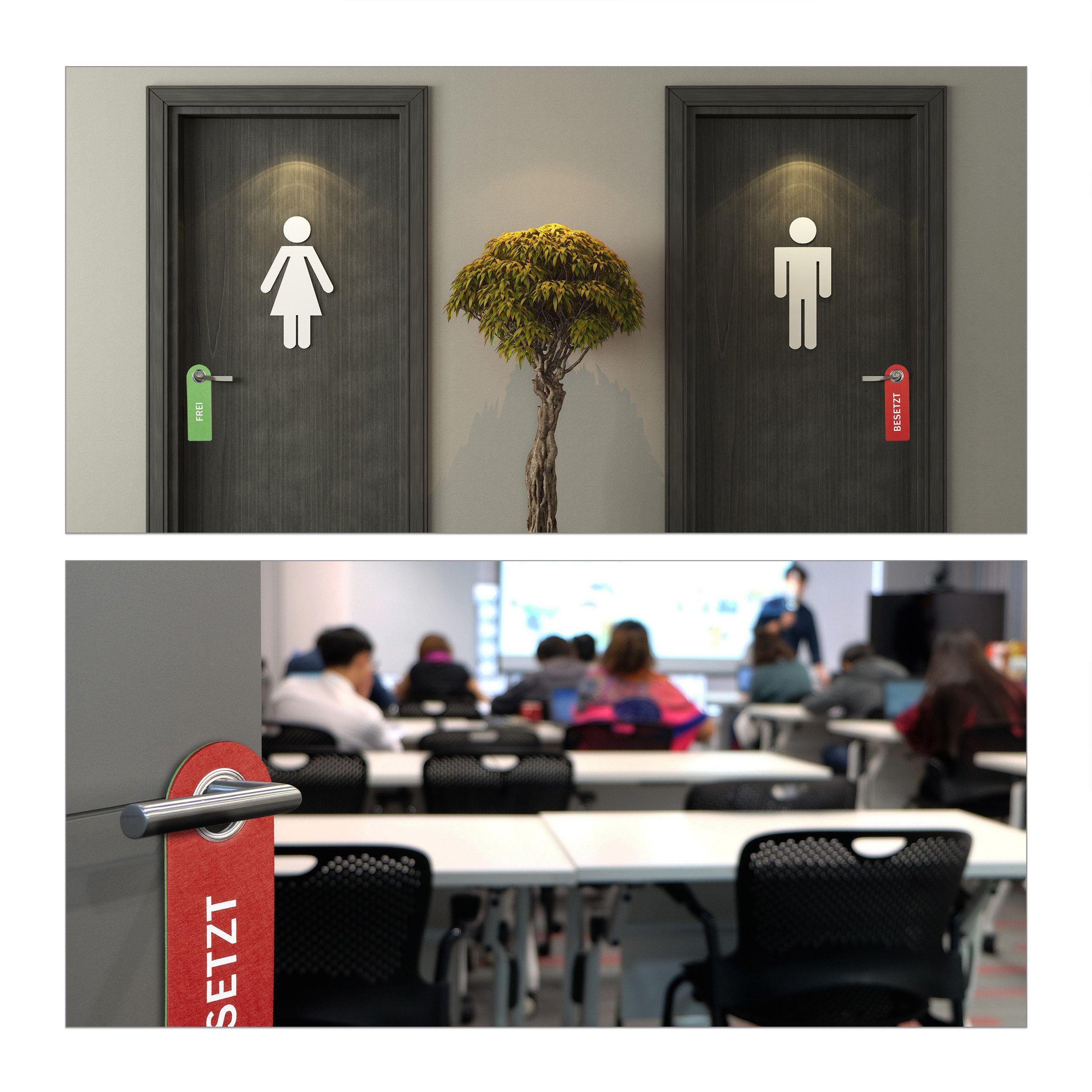 relaxdays Dekohänger Türschild Besetzt Frei 3er Set (3er Set, 3 St., 3er Set)