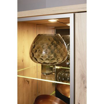 Lomadox Wohnwand ENNA-19, (5-St., 5-tlg), Wohnzimmer Set mit Glastüren und LED Beleuchtung, : 360/200/45 cm