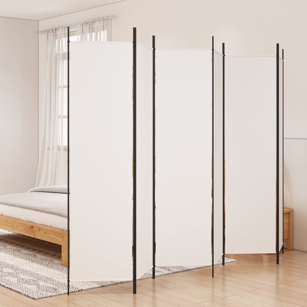 vidaXL Paravent, 6-tlg. Raumteiler Weiß 300x200 cm Stoff