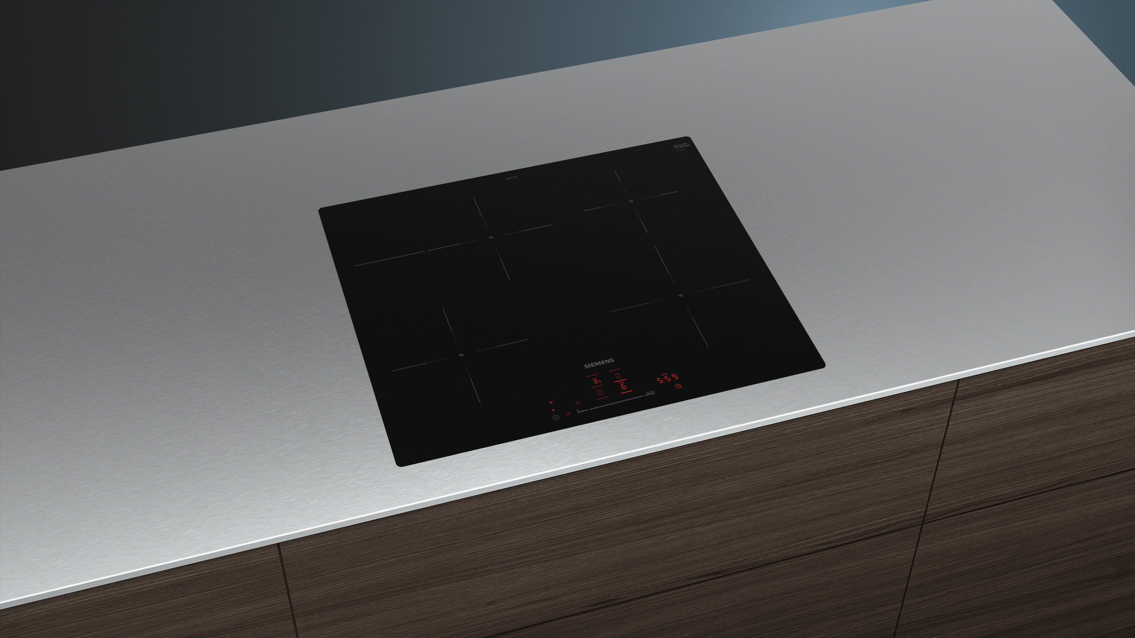 SIEMENS Induktions-Kochfeld iQ300 EH601HFB1E, Erweiterte Bräterzone & intuitive Touchslider-Bedienung