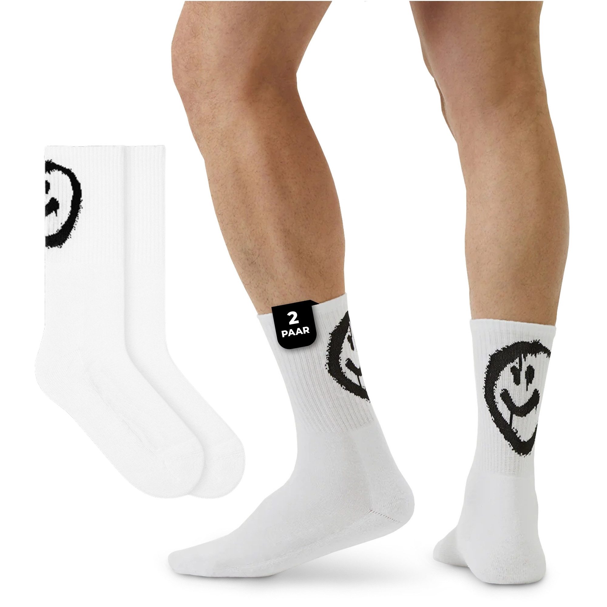 von Jungfeld Tennissocken SMILEY Baumwolle 36-46 Unisex 2 Paar (2-Paar, 2er günstig online kaufen