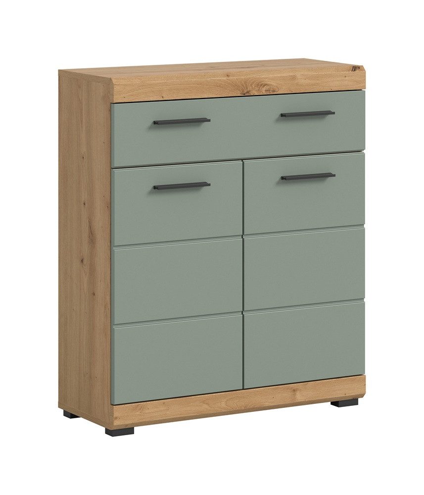 xonox.home Hochschrank Standschrank breit Scout, mit Schubkasten, Salbei / Artisan Eiche (1-St) Badmöbel, Badkombination