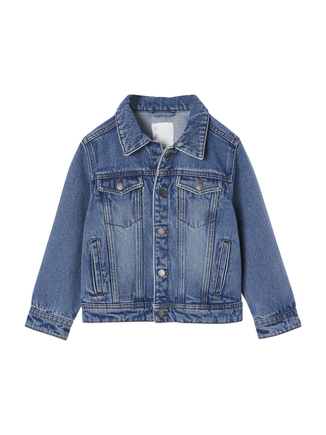 vertbaudet Blouson Jungen Jeansjacke mit Steppnähten