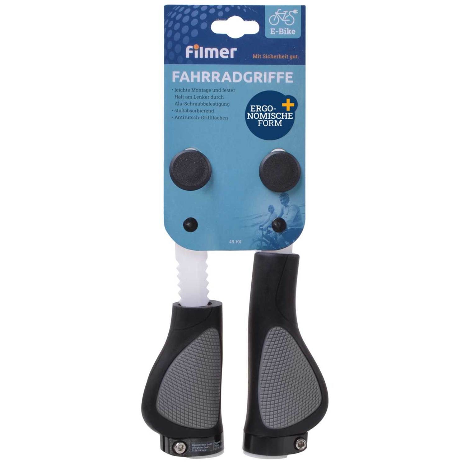 Diedrich Filmer GmbH Fahrradlenkergriff Fahrrad-Griffe Ergonomisch für Drehgriff Schaltung (2x Lenkergriffe, 2-St., Set), Set Kurz Lang Lenker-Griffe Ergo Antirutsch Lenkergriffe Fahrradgriffe