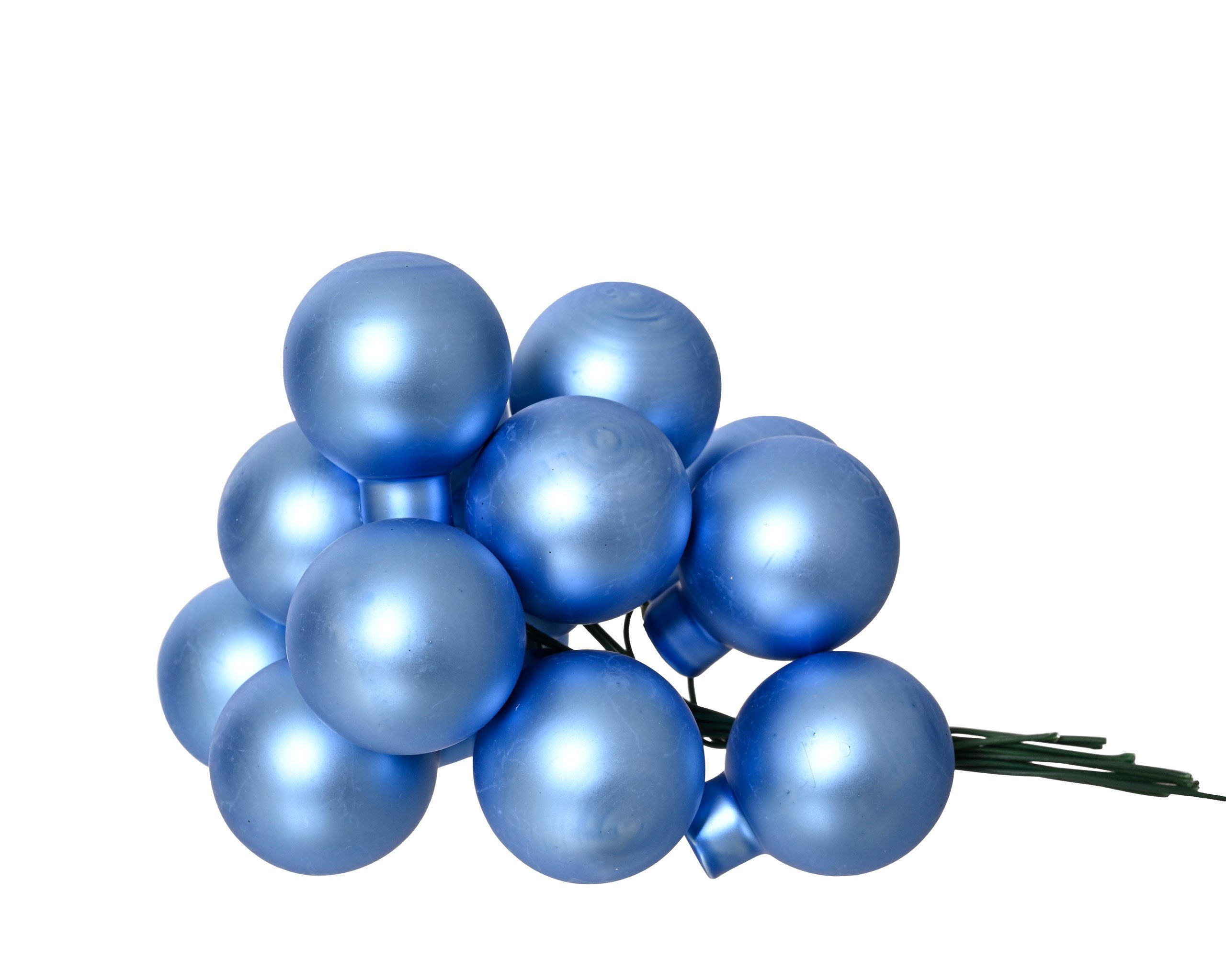 Kaemingk Weihnachtsbaumkugel, Weihnachtskugeln am Draht 2cm Glas 12 Stück - Himmelblau matt von Kaemingk