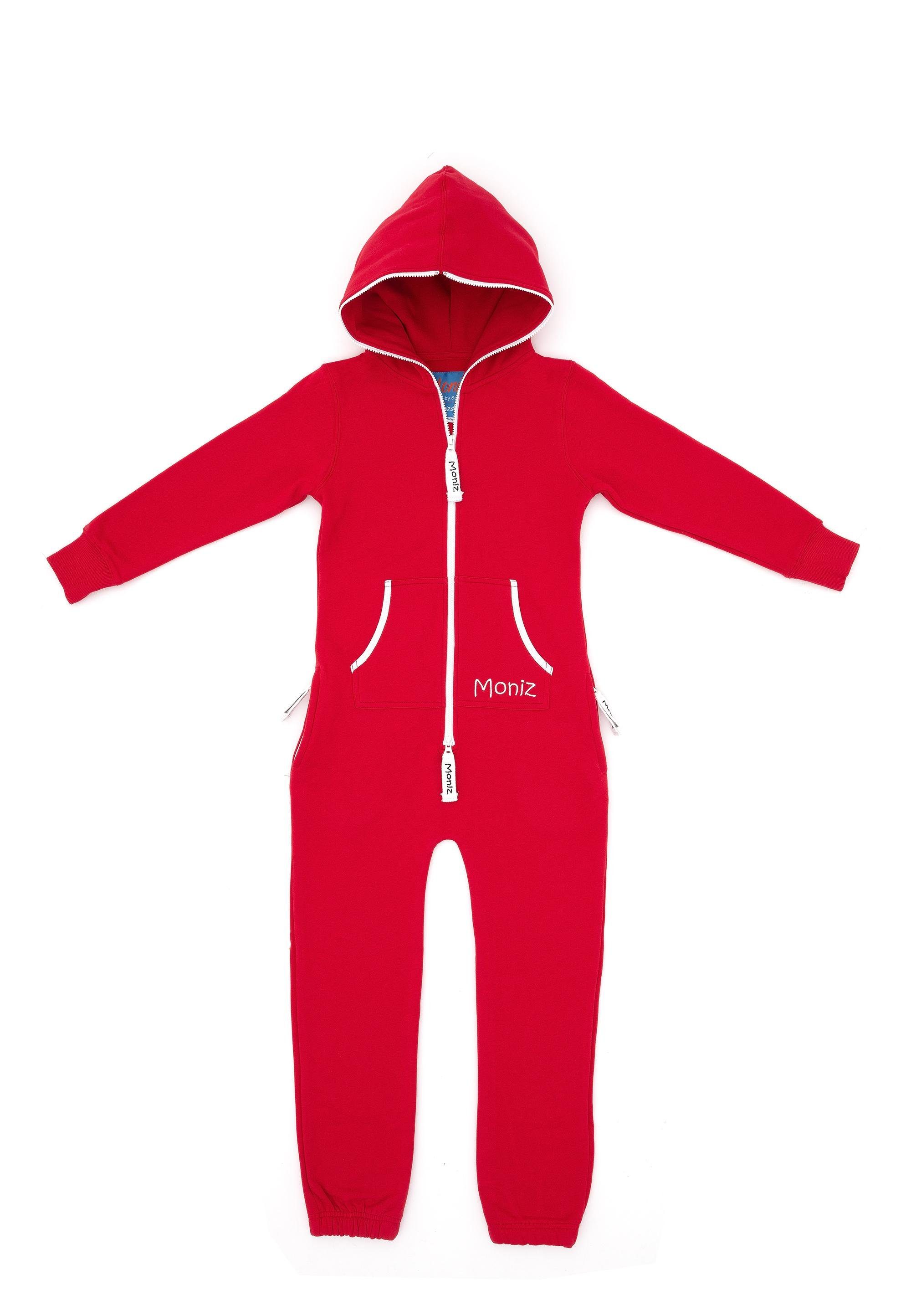 Moniz Jumpsuit mit kuscheligem Komfort rot-weiß | Overalls