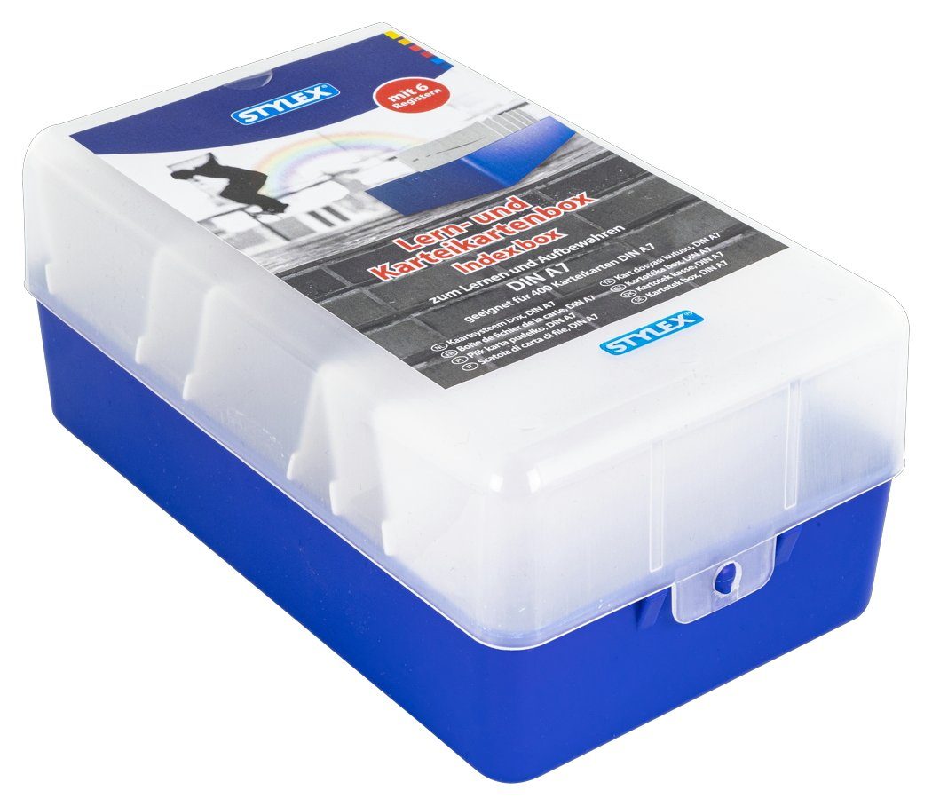 Stylex Schreibwaren Karteikasten 6x Lernbox / Karteikasten / A7 / farbig sortiert