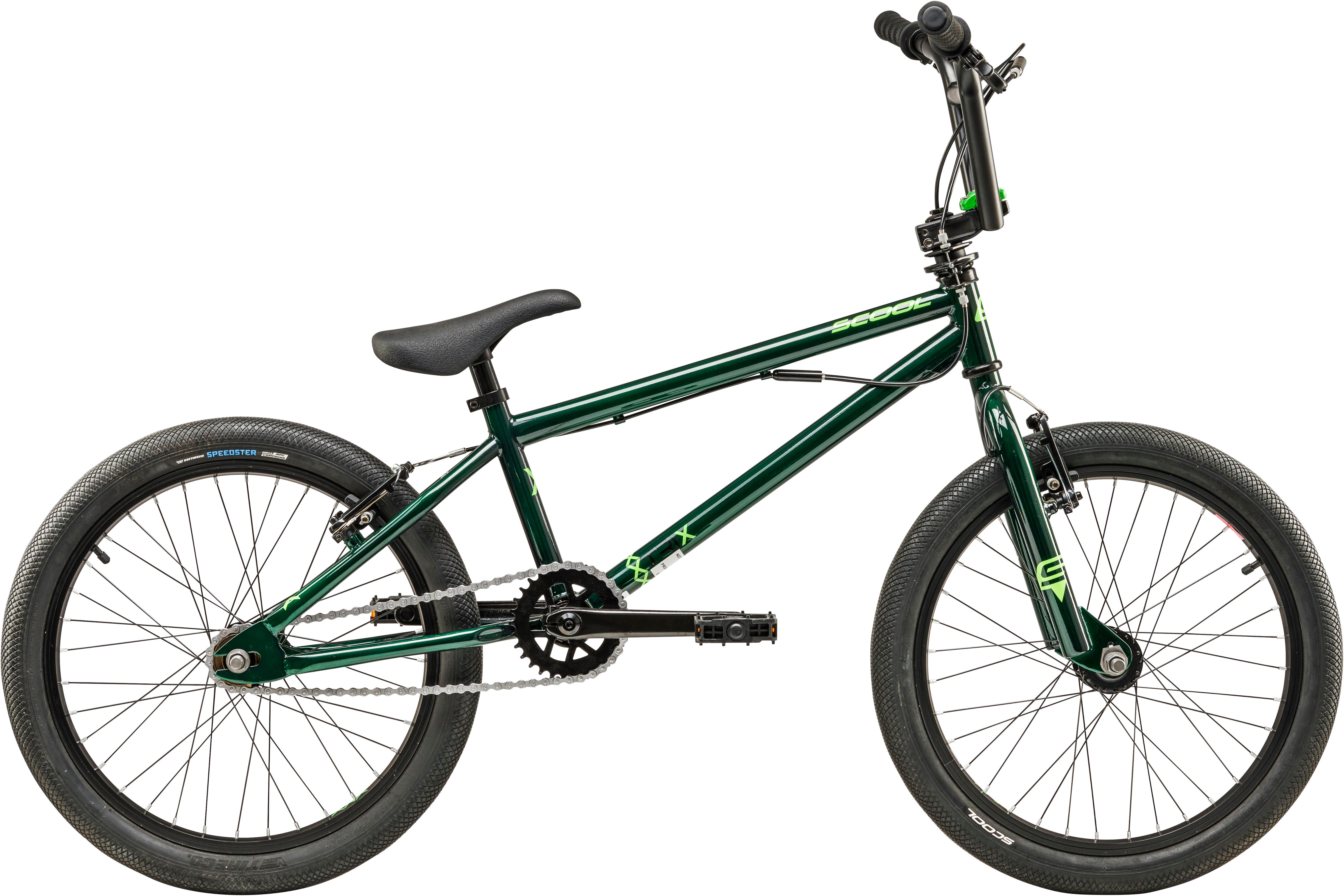 S’COOL Jugendfahrrad S'COOL XtriX 20-1S - Dark Green/Neon Green, 1 Gang, ohne Schaltung, Axle-Pegs