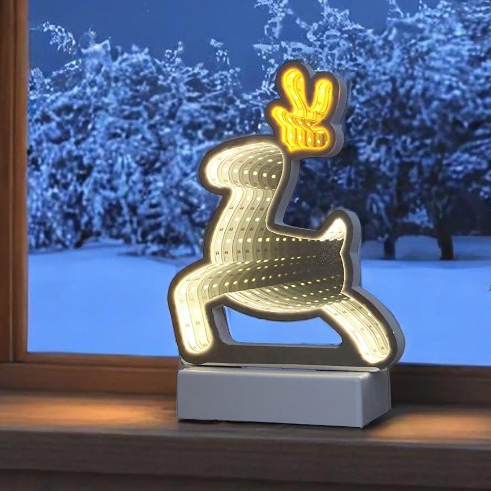 Star-Max Beleuchtetes Fensterbild 36307 LED-Rentier Infinity Effekt 51 LED günstig online kaufen