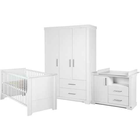 roba® Babyzimmer-Komplettset Maxi, (Set, 3-St., Kinderbett, Schrank, Wickelkommode), 3-türig; mit Kinderbett, Schrank und Wickelkommode