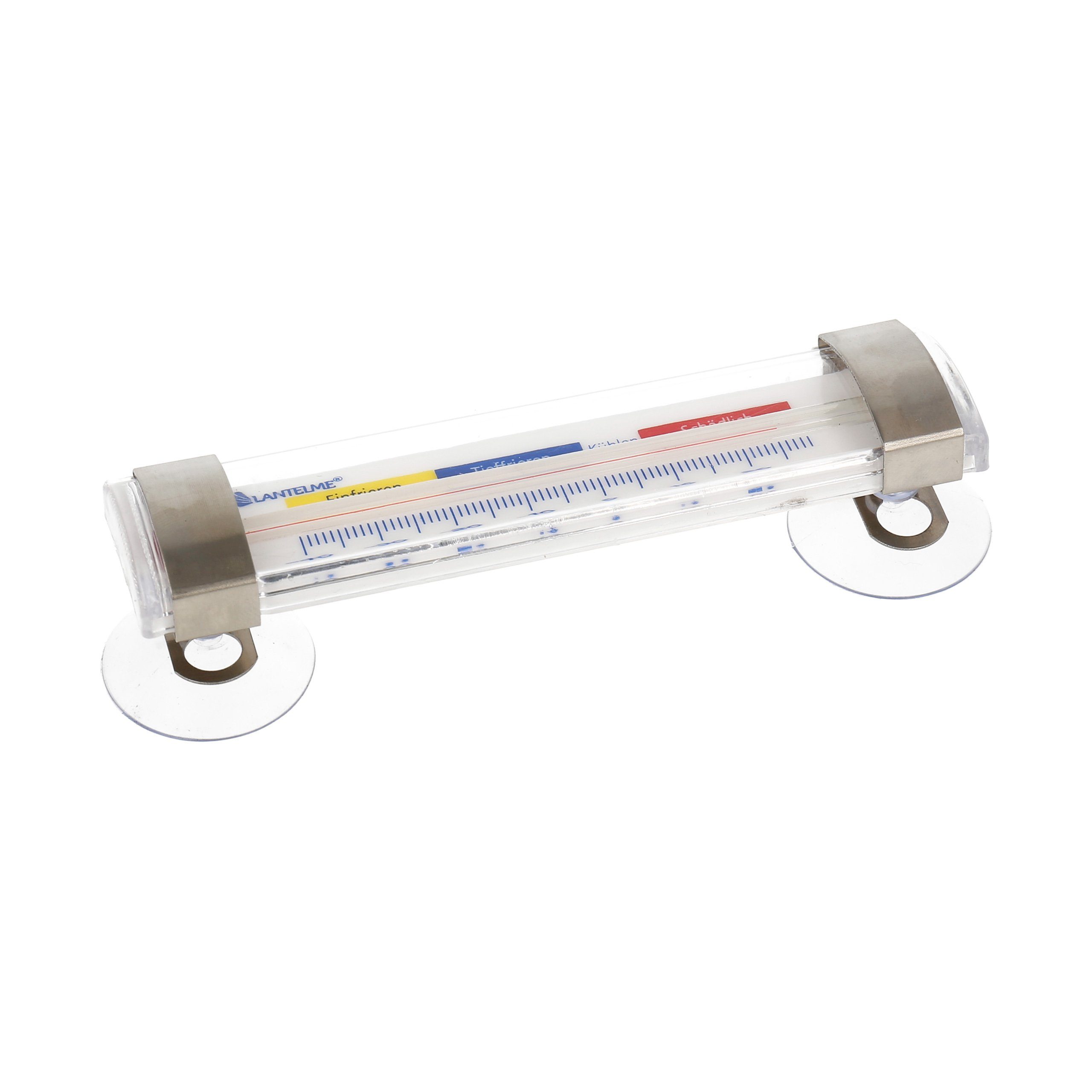 Lantelme Kühlschrankthermometer 2 Stück Set Selbstklebend mit Saugnapf Gefrierschrank Thermometer, Spar-Set 2-tlg., für Kühlschrank, Gefrierschrank, Kühltheke, Temperatur -40 bis +24°C