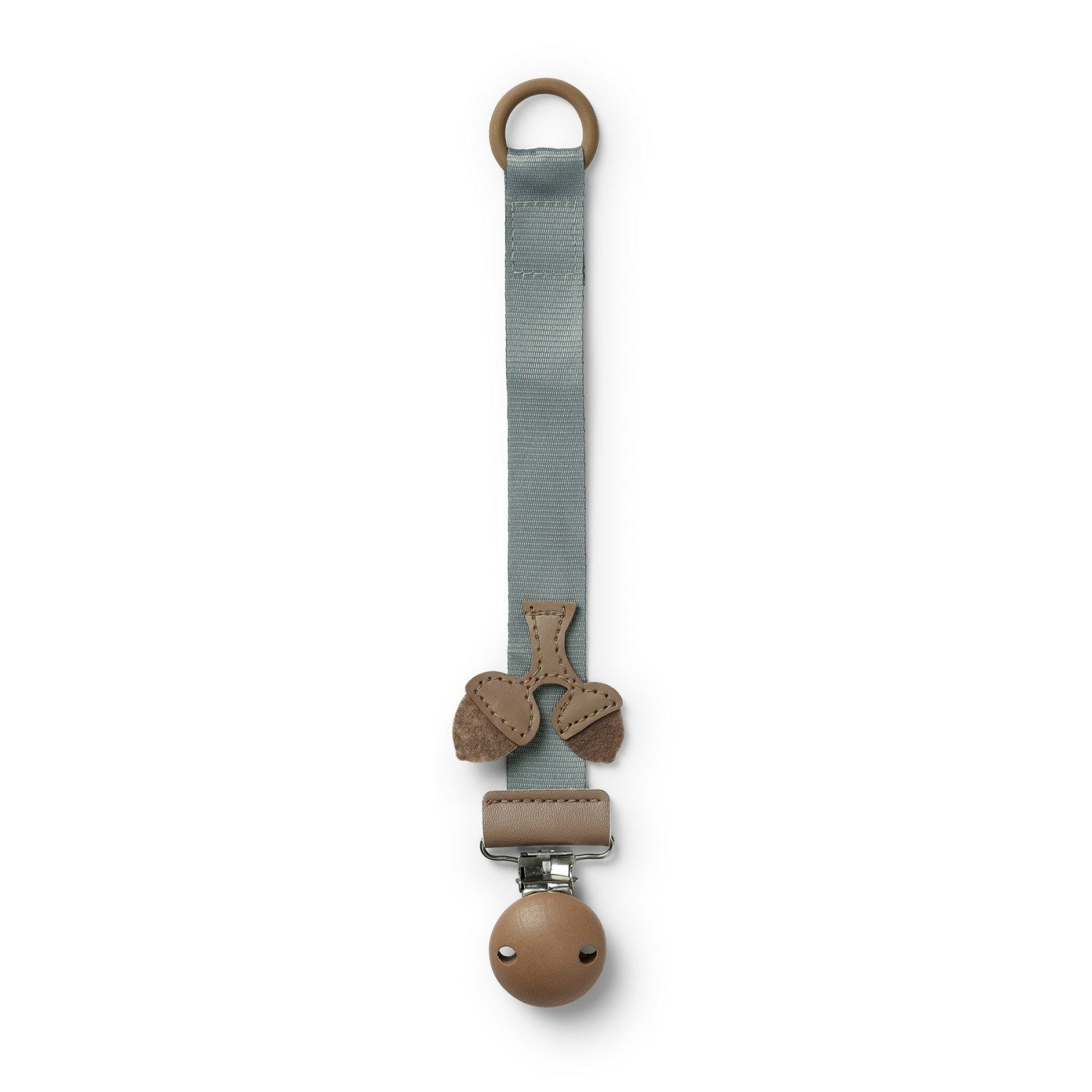 Schnullerbefestigung Schnullerband - Schnullerkette mit Holzclip Hazy Jade Acorn