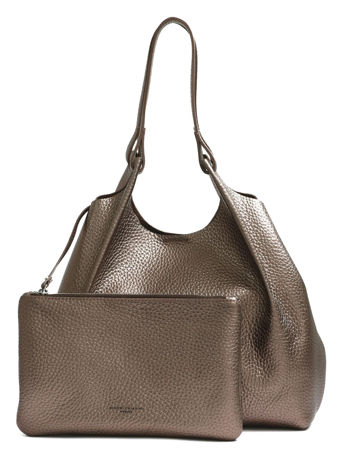 GIANNI CHIARINI Shopper Shopping Bag (Set, 2-tlg), aus echtem Rindsleder
