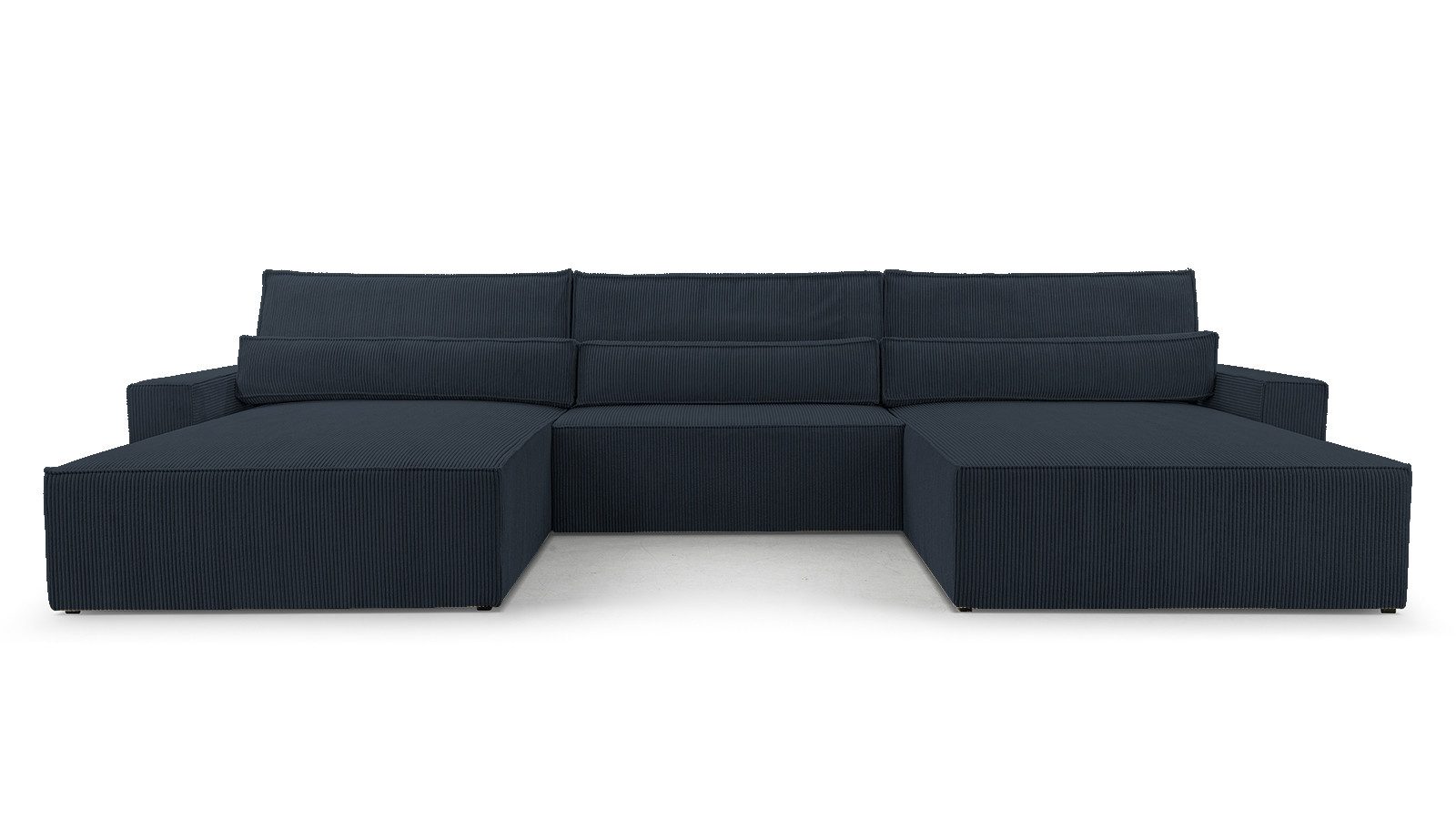 MOEBLO Wohnlandschaft DENVER U, Eckcouch aus Cordstoff Ecksofa U-Form Cord Sofa Couch Polsterecke U-Sofa - 410x85x200cm, mit Bettkasten und Schlaffunktion