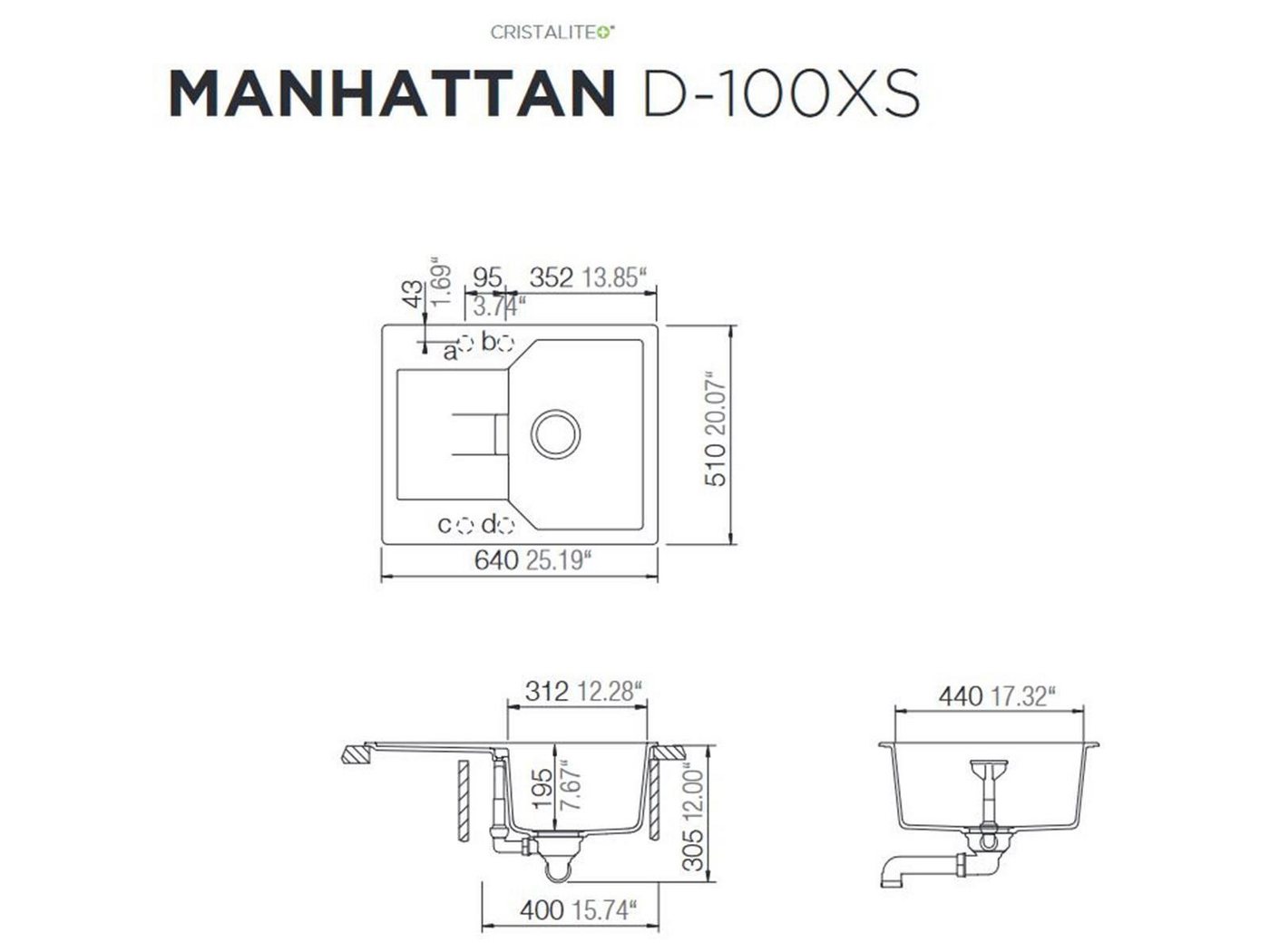 Thumbnail - Schock Einbauspüle Einbauspüle Manhattan D-100XS U Onyx - Unterbauspüle
