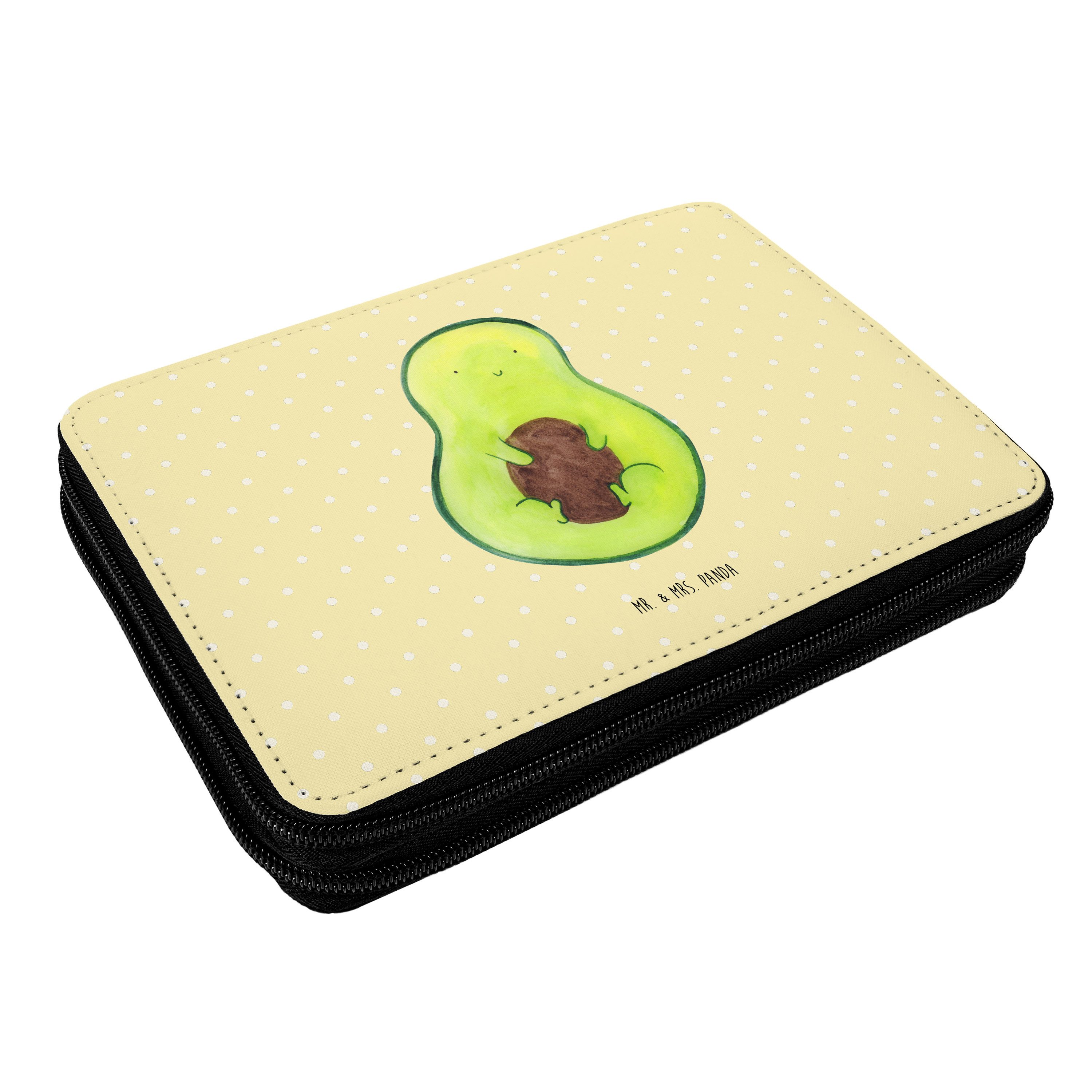 Mr. & Mrs. Panda Federmäppchen Avocado Kern, Federmäppchen, Gelb Pastell, Schlampermäppchen, Mäppche, (Packung, 1-tlg)