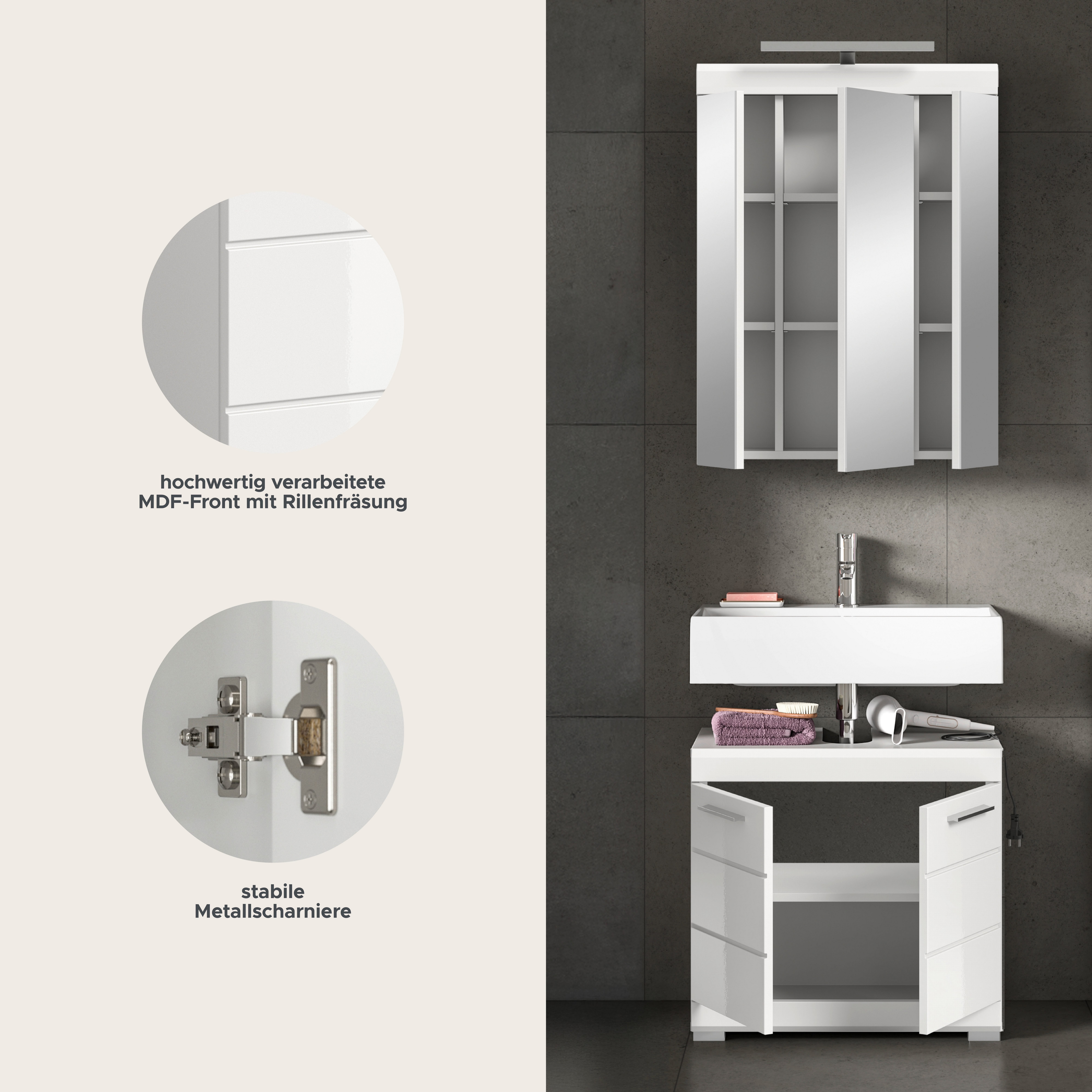 furnling Badmöbel-Set Scott, (2-St., aus Spiegelschrank günstig online kaufen