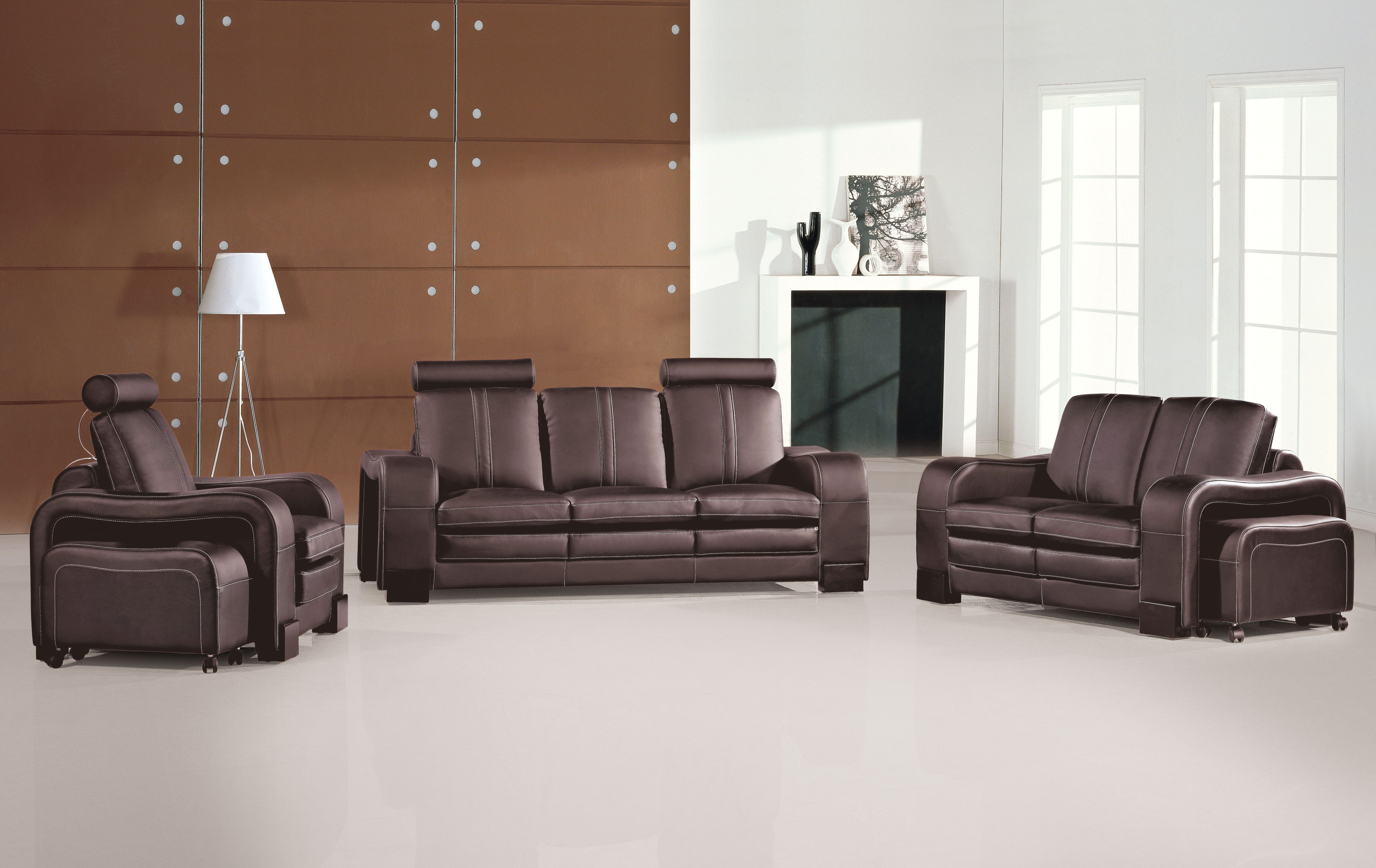 Sofa Leder, Sofas Big Europe XXL 2+1) Couch in Sitzer JVmoebel Sofa 3 (ohne Polster Made